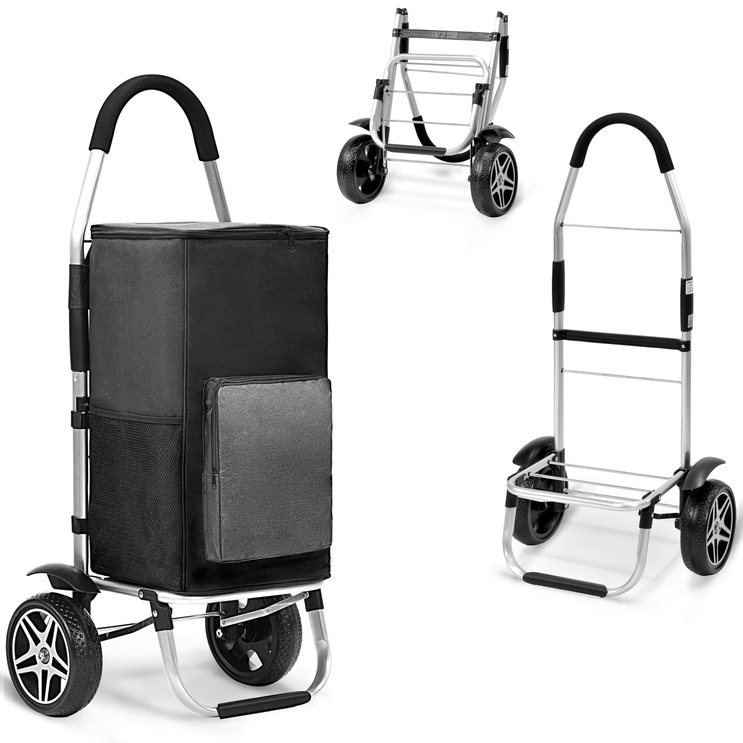 XMT 2-in-1 Foldable Shopping Cart — 330lbs Heavy Duty Utility Wagon for Groceries, Deliveries, Camping