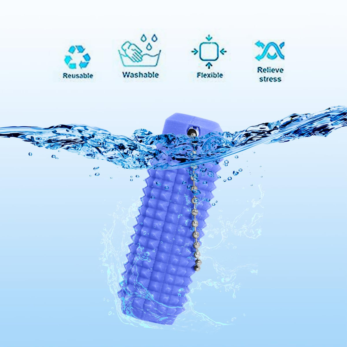 XNJAMG Little Ouchies Fidget Toys – Pain Stim Keychain (2-Pack, Purple & Blue)
