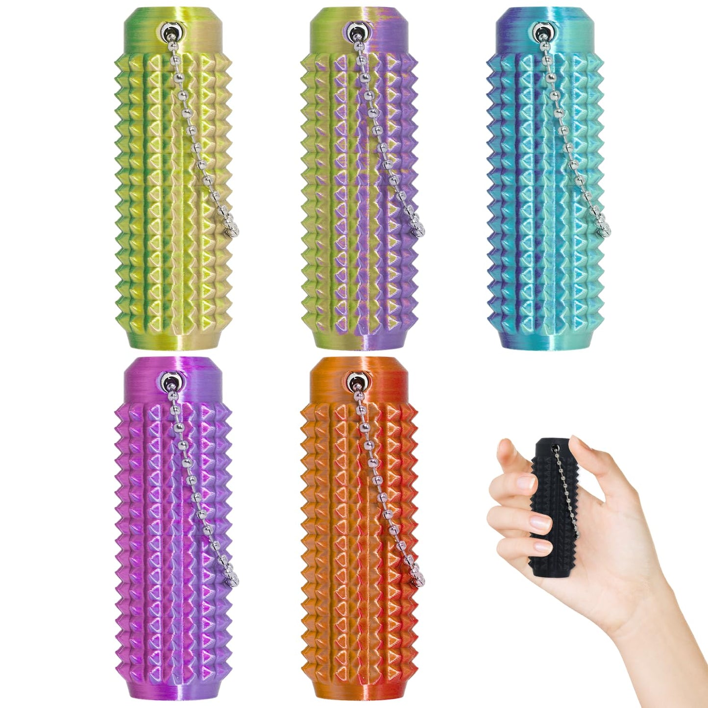 XNJAMG Little Ouchies Fidget Toys – 5-Pack Pain Stim Fidget Keychains for Stress Relief