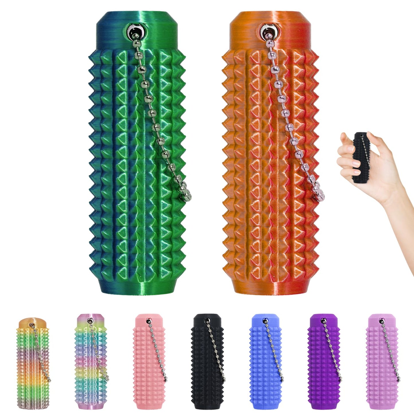 XNJAMG Little Ouchies Fidget Toys – Spiky Keychain for Stress Relief (2 PCS)
