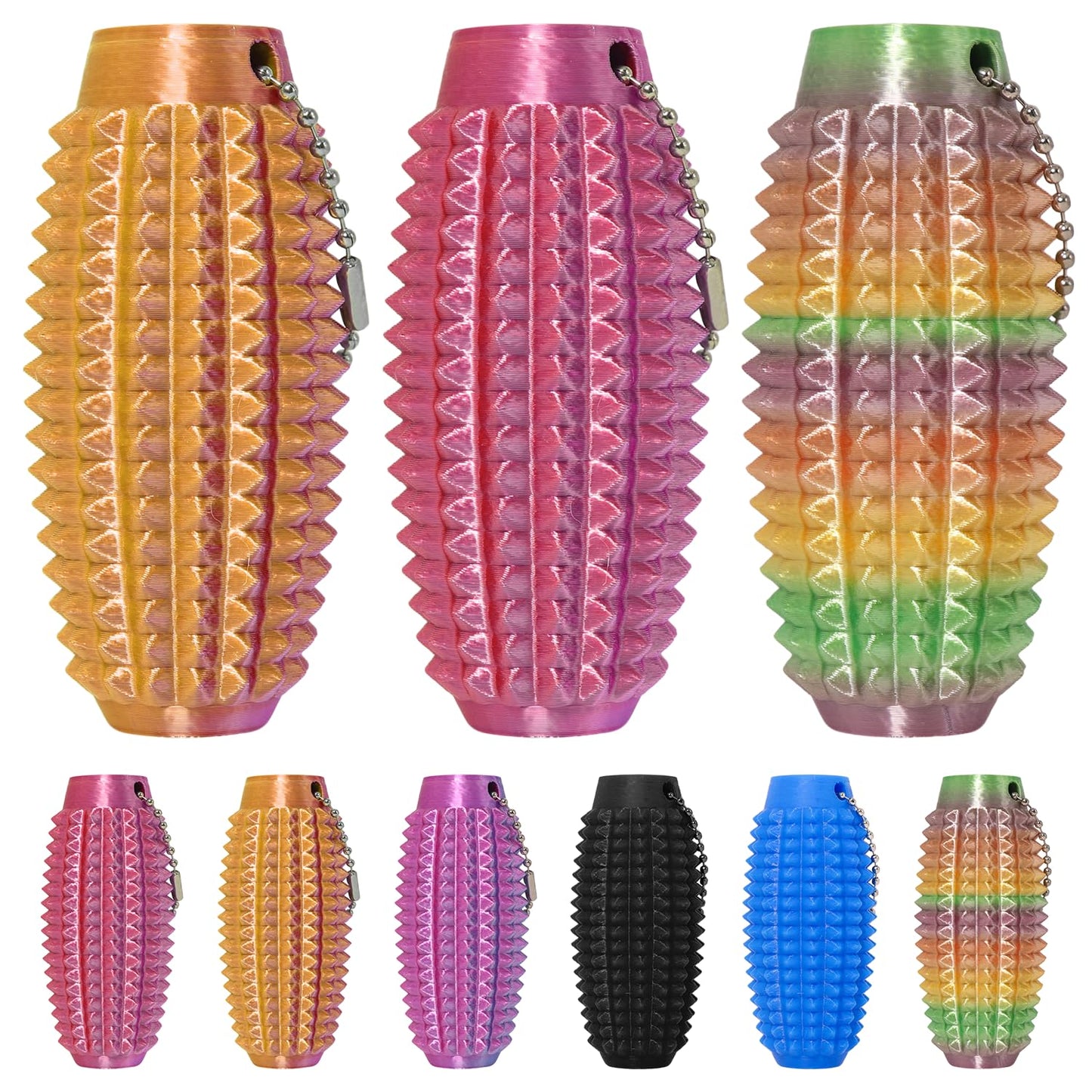 XNJAMG Little Ouchies Fidget Toy – Spiky Roller Keychain for Stress Relief