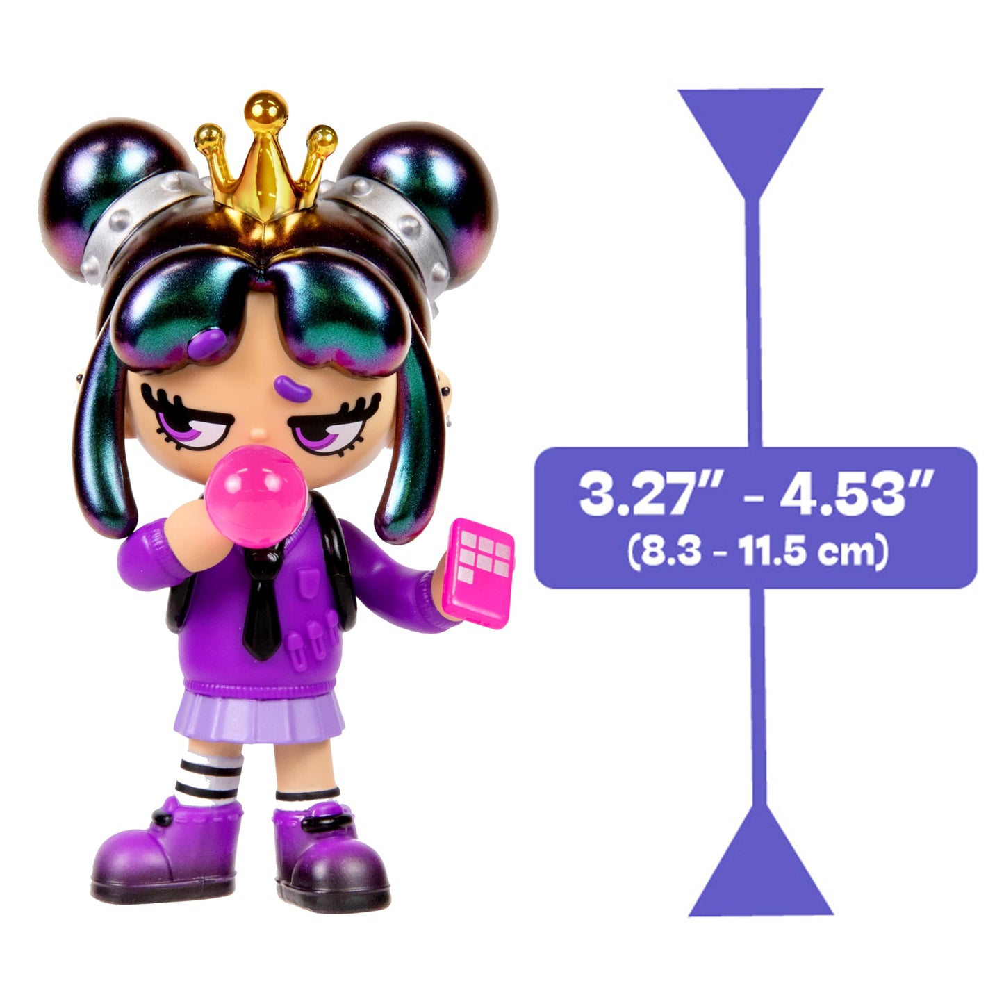 XOX KWEENIE Fearless Kweens Series - Premium 4-Inch Figurine 3-Pack with Display Case
