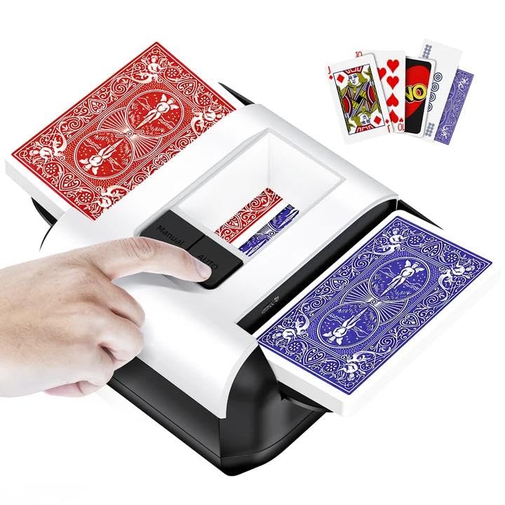 XPAW Automatic Card Shuffler 1-2 Decks Dual Auto/Manual Modes USB-C Rechargeable Quiet