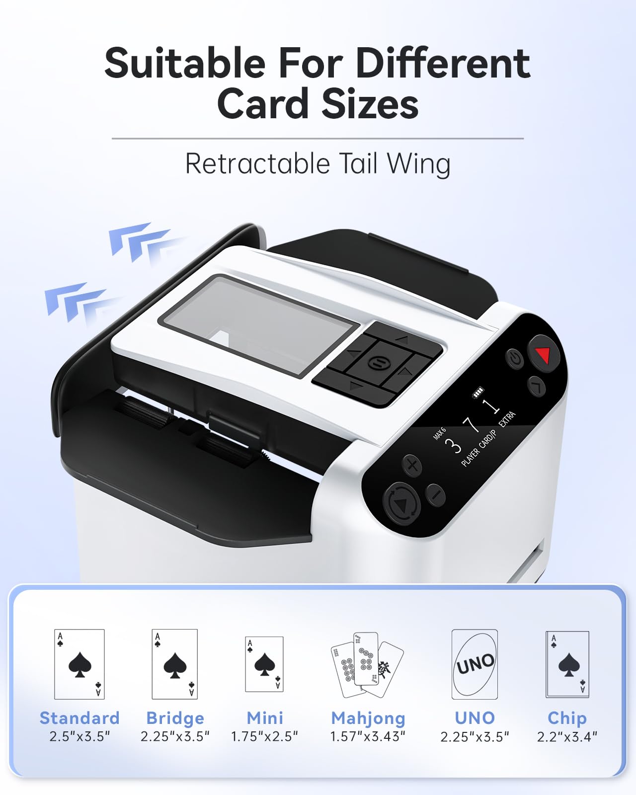 XPAW 2-in-1 Automatic Card Shuffler & Dealer — 2 Deck, 360° Rotation, 12 Players