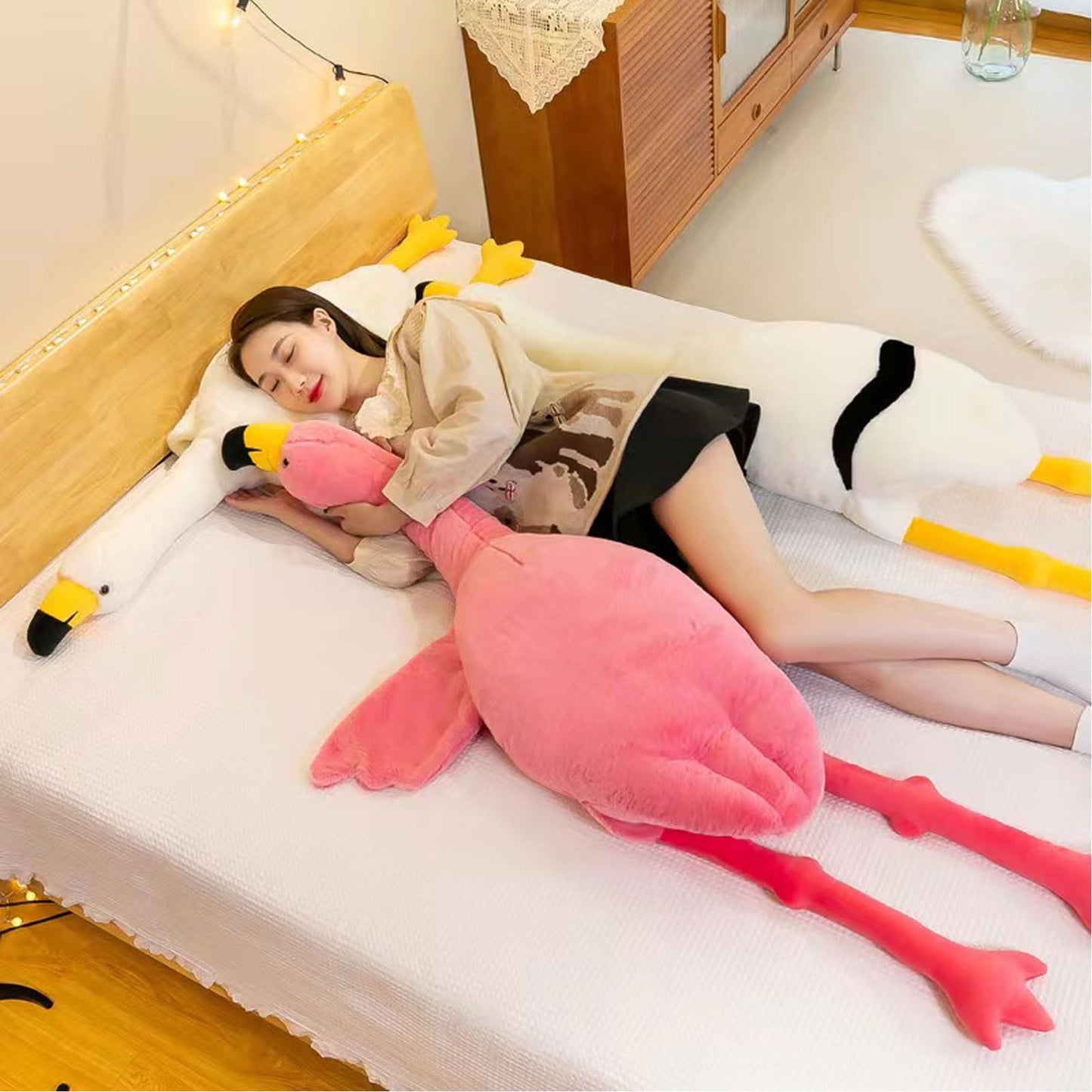 XQEYNT 62-Inch Flamingo Plush Pillow – Giant Pink Stuffed Animal for Kids, Decor & Cozy Comfort