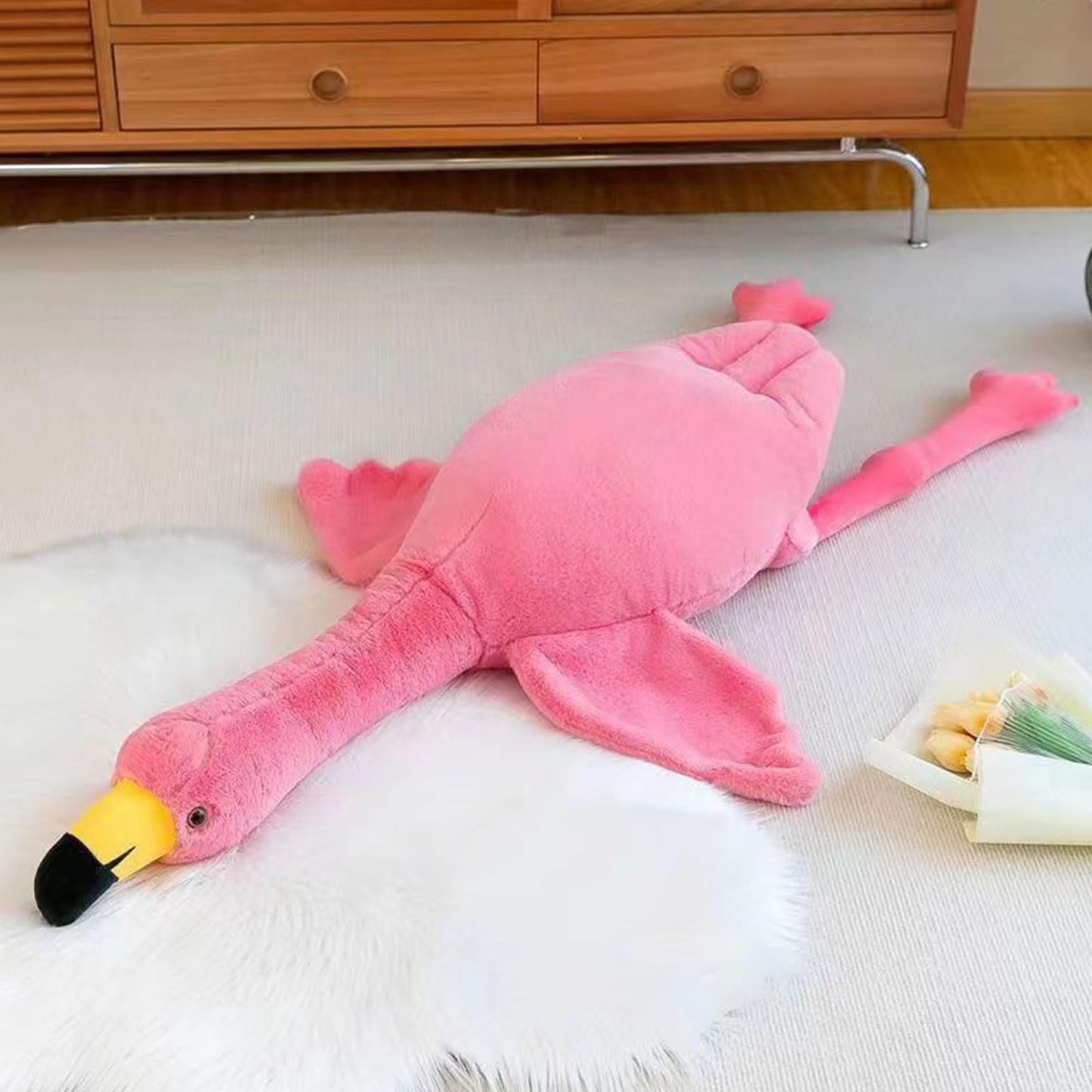 XQEYNT 62-Inch Flamingo Plush Pillow – Giant Pink Stuffed Animal for Kids, Decor & Cozy Comfort