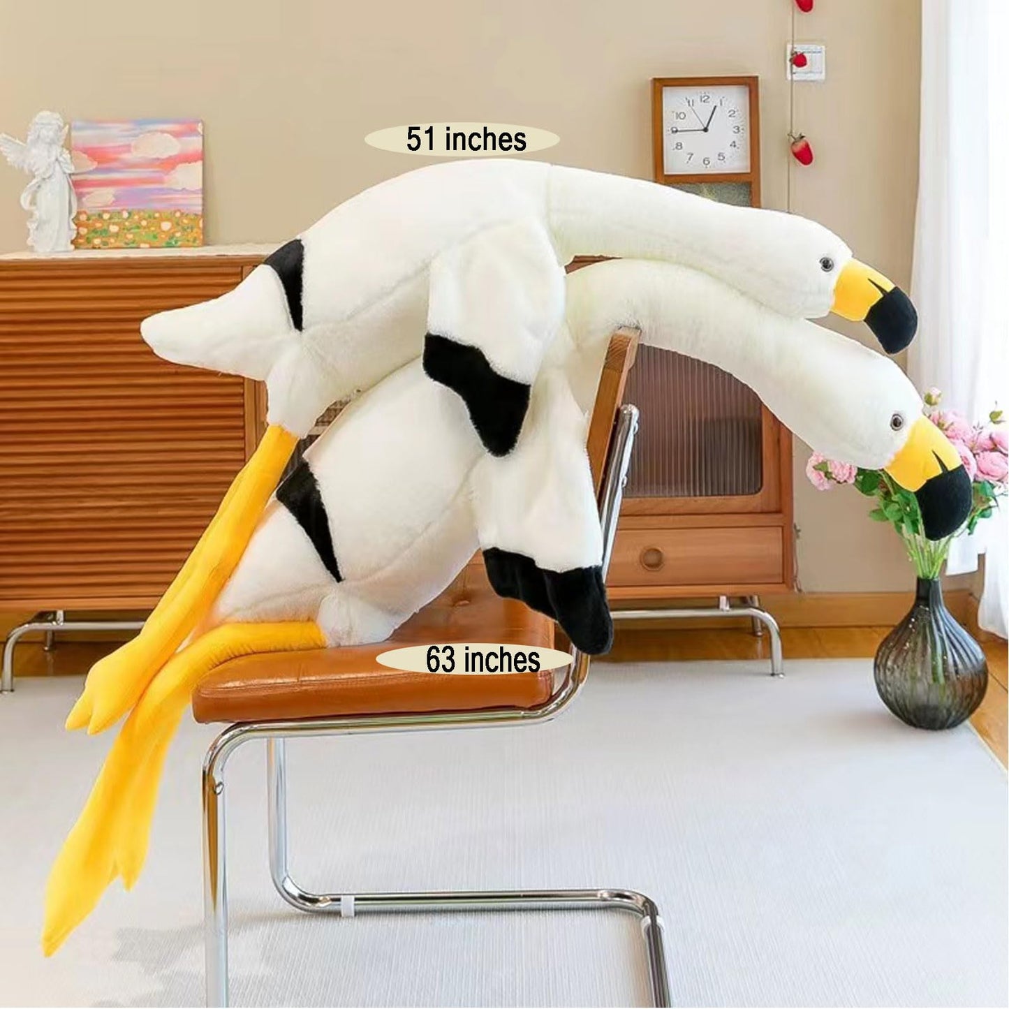 XQEYNT Flamingo Plush Pillow 62-Inch – Ultra Soft Huggable Plush for Home, Travel, and Gifts