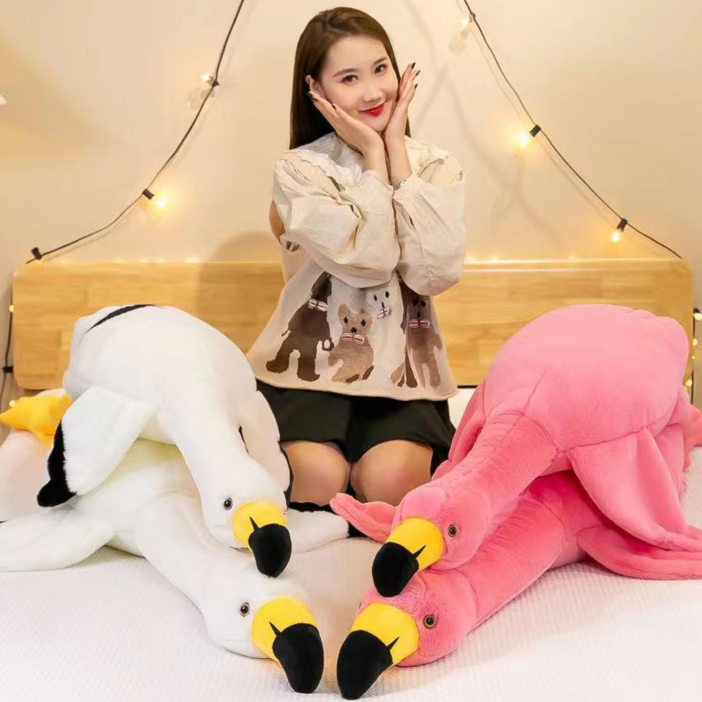 XQEYNT Flamingo Plush Pillow 62-Inch – Ultra Soft Huggable Plush for Home, Travel, and Gifts