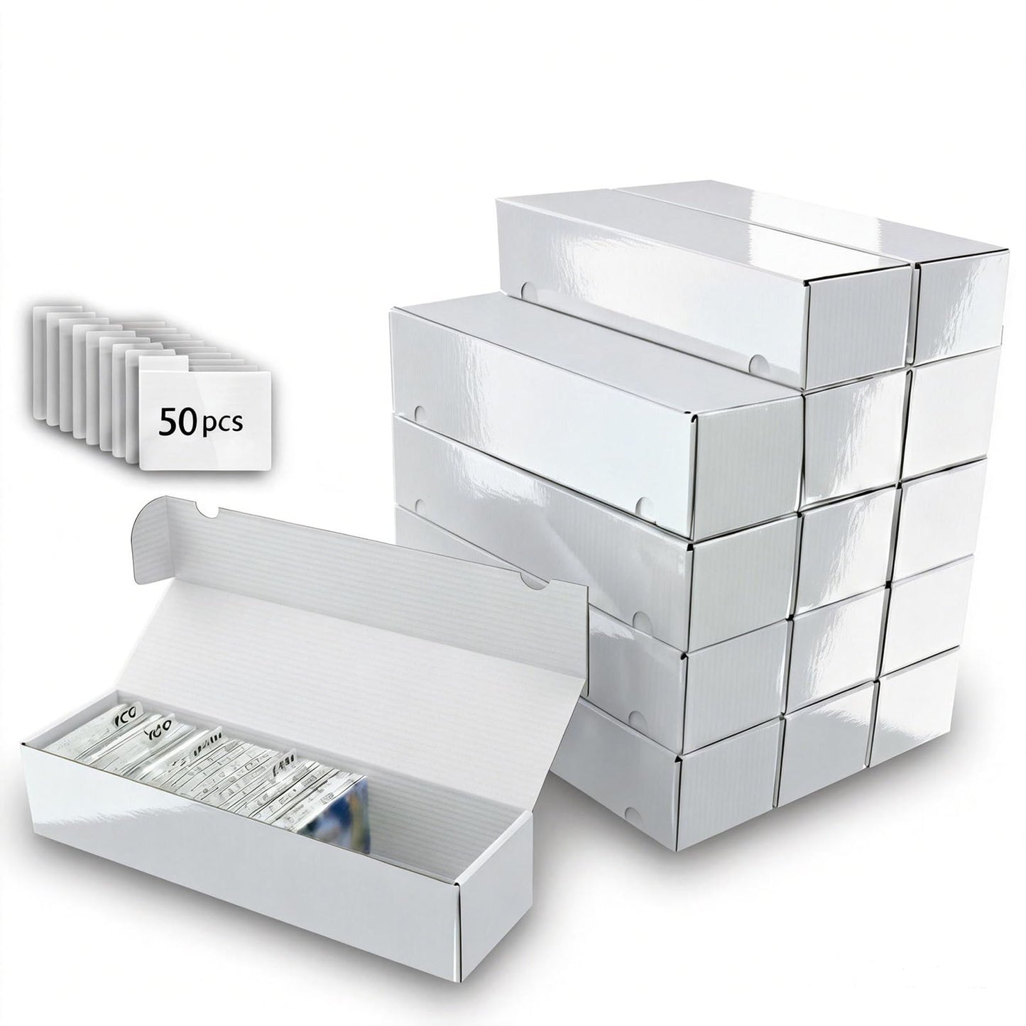 XRACV Collectible Trading Cards Storage Box (15-Pack) with Dividers – Durable, Eco-Friendly Card Organizer