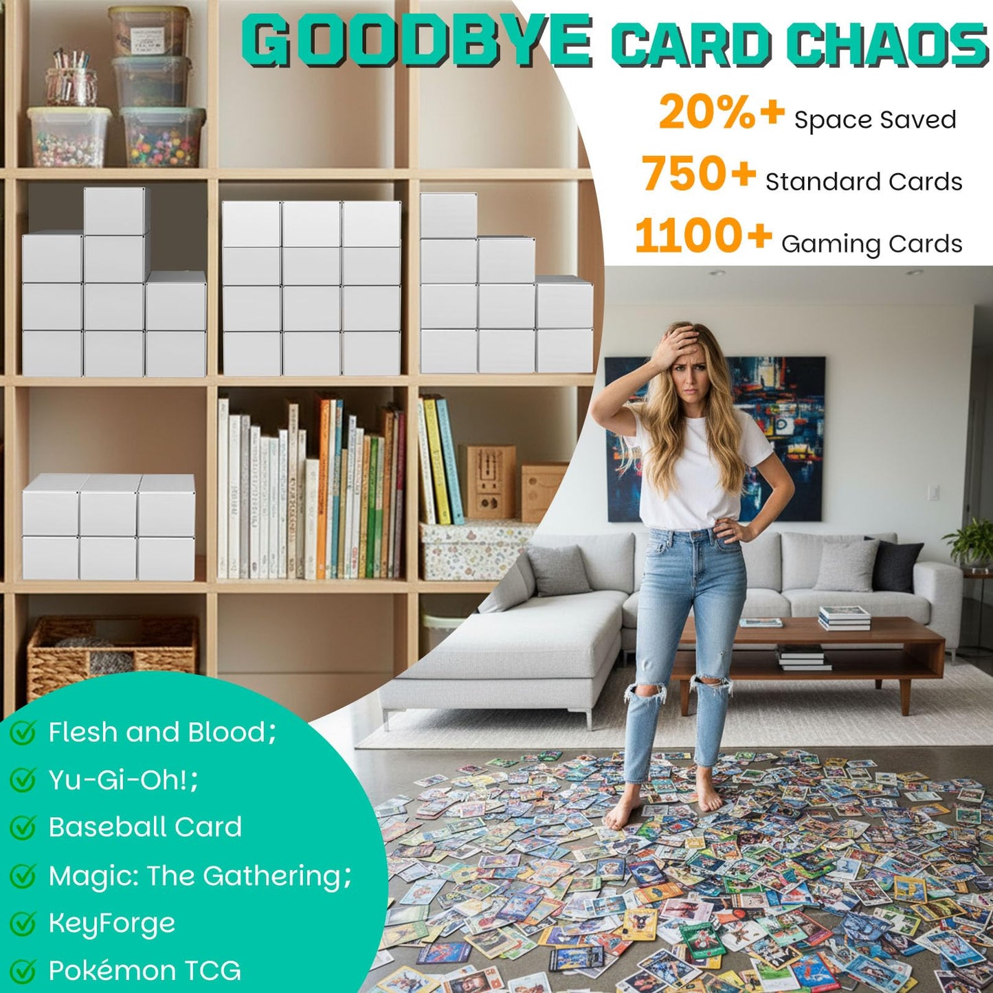 XRACV Collectible Trading Cards Storage Box (10-Pack) with Dividers – Eco-Friendly Card Organizer