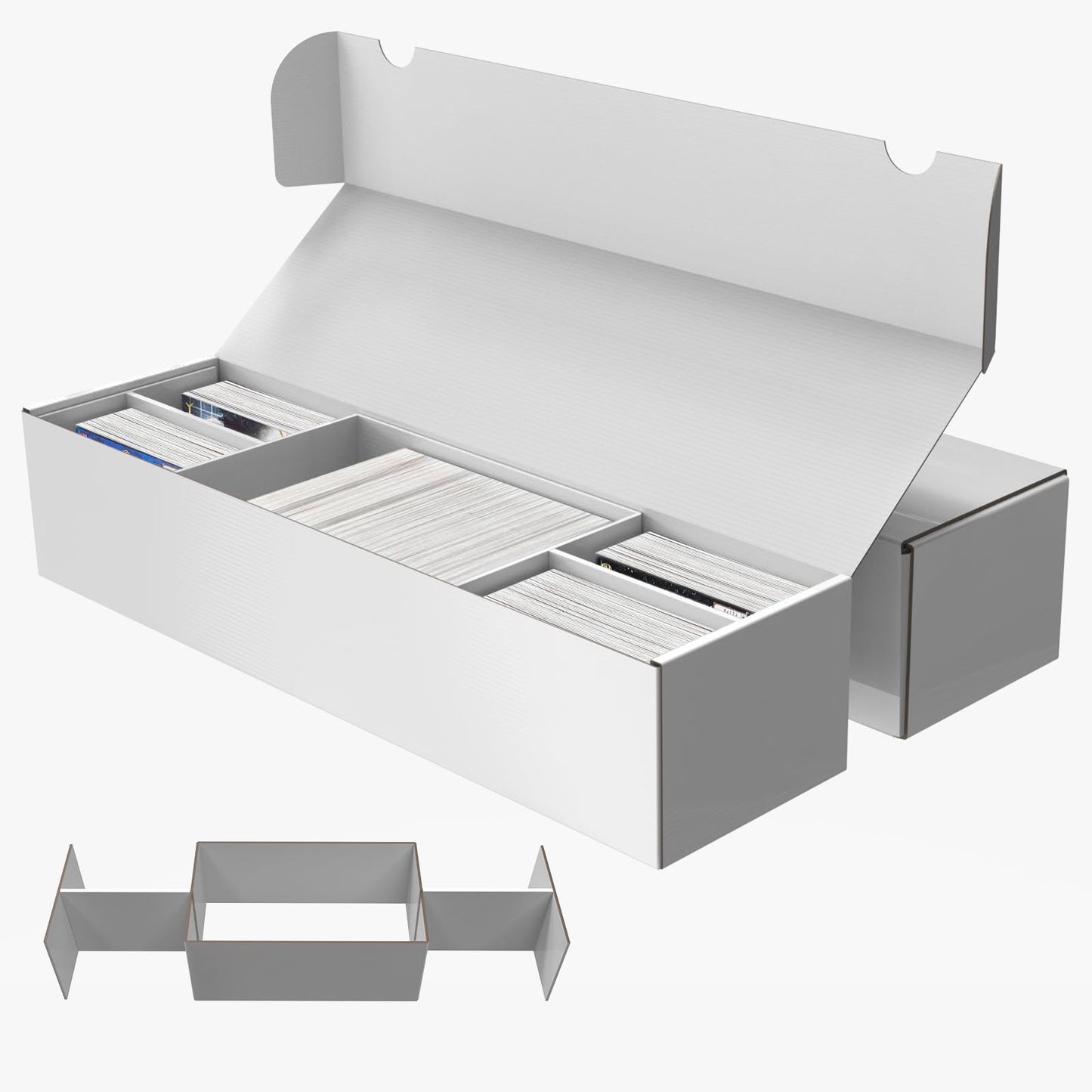XRACV Laminated Trading Card Storage Box – 5-Compartment, Ultra-Thin 2-Pack