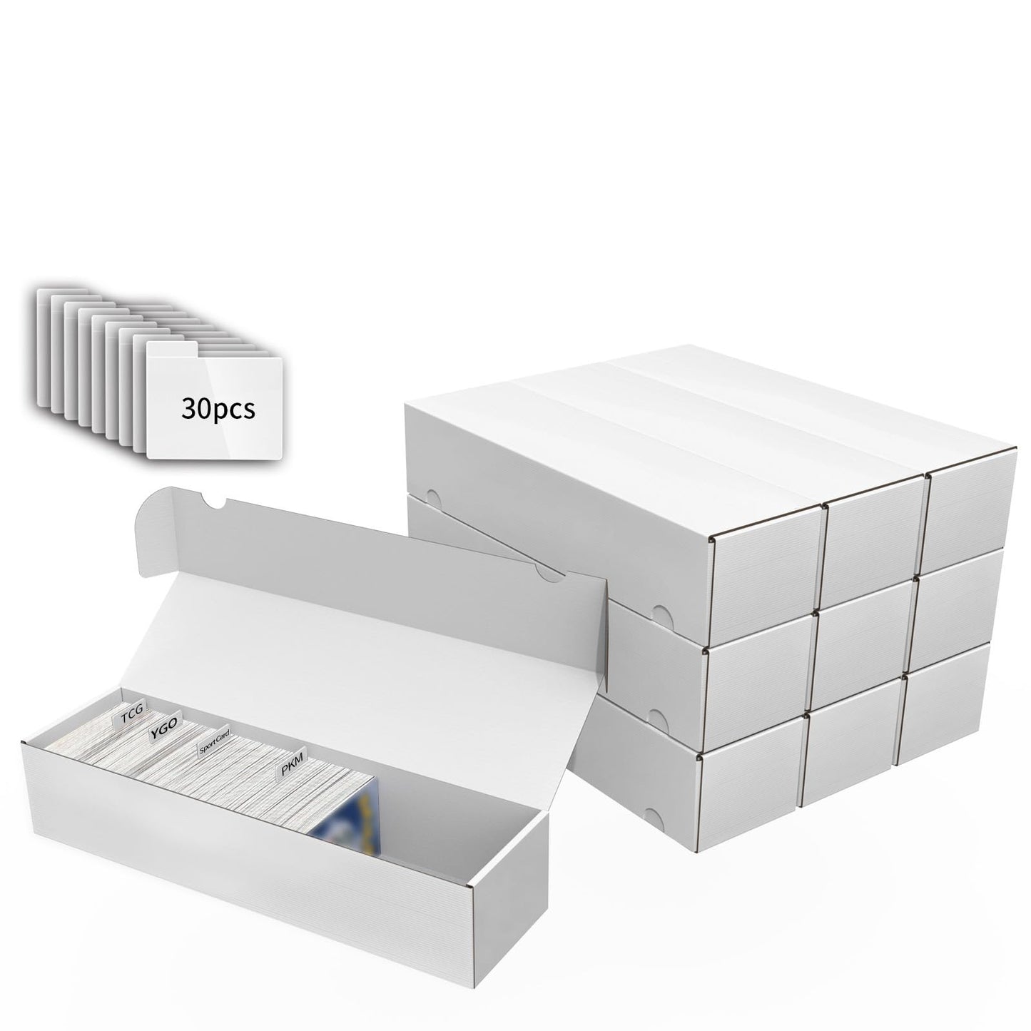 XRACV Collectible Trading Cards Storage Box (10-Pack) with Dividers – Eco-Friendly Card Organizer
