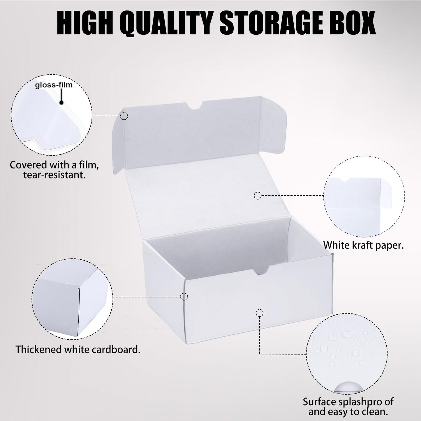 XRACV Toploader Trading Card Storage Box – 4-Pack, 100-Count Each, White Corrugated