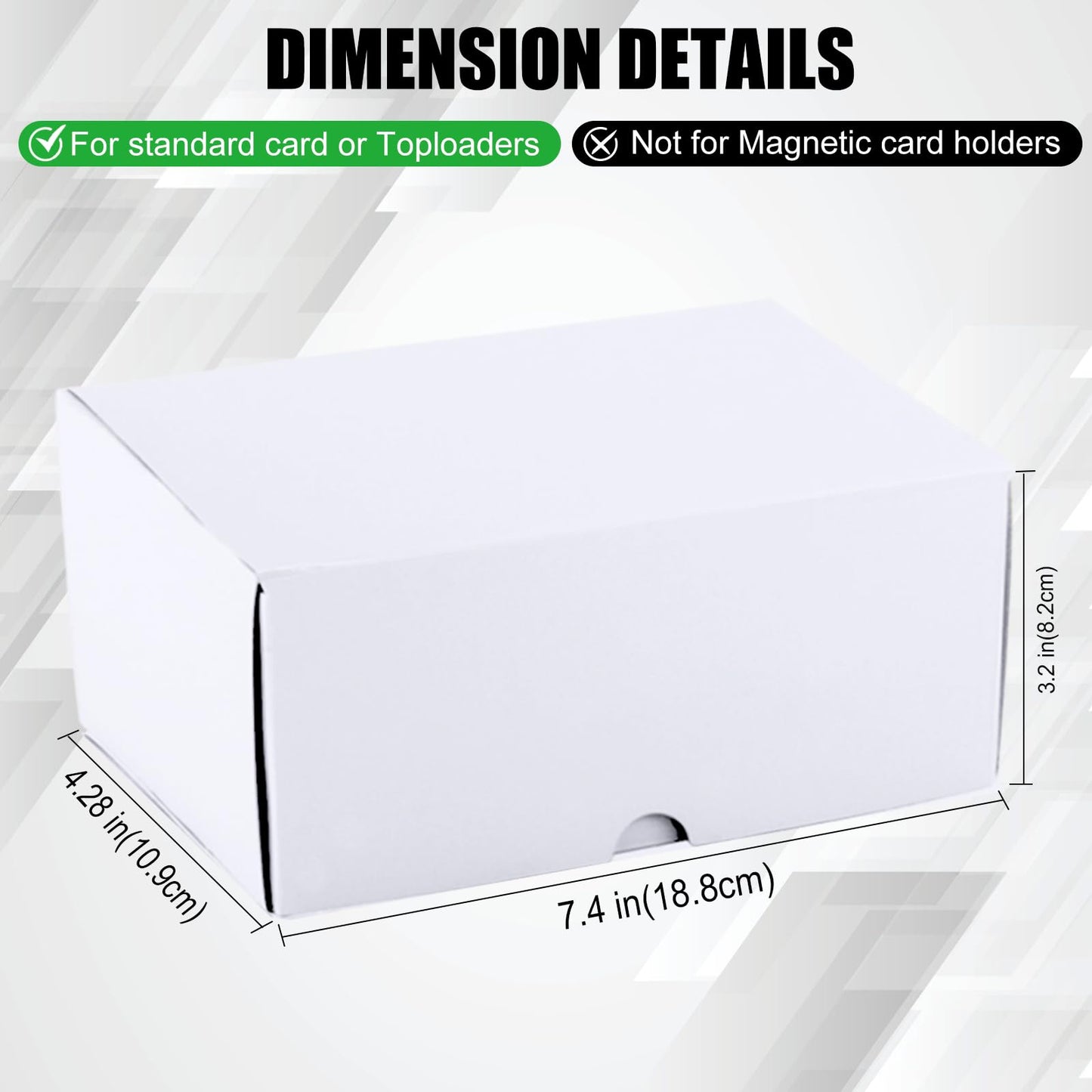 XRACV Toploader Trading Card Storage Box – 4-Pack, 100-Count Each, White Corrugated