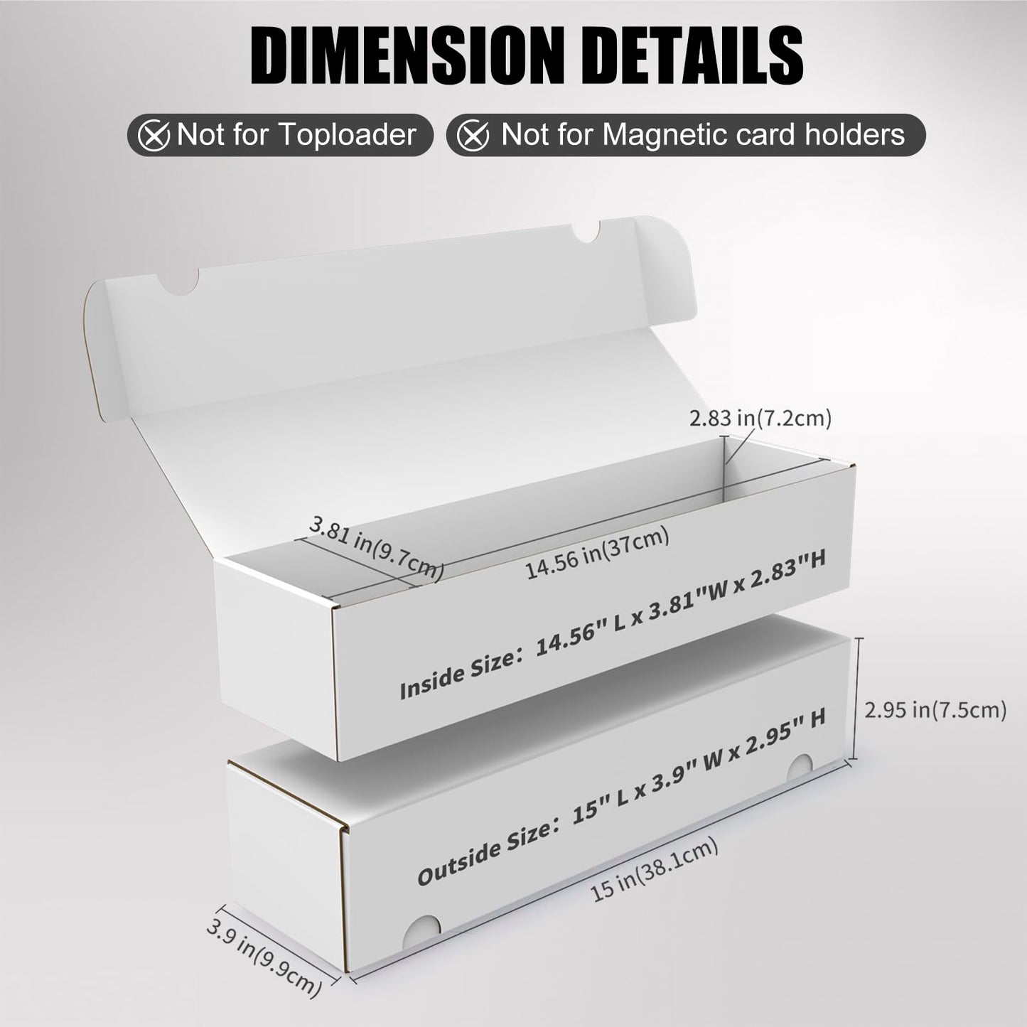 XRACV Trading Card Storage Box – 15-Pack, 1100-Count Per Box, White Corrugated Bulk Card Organizer