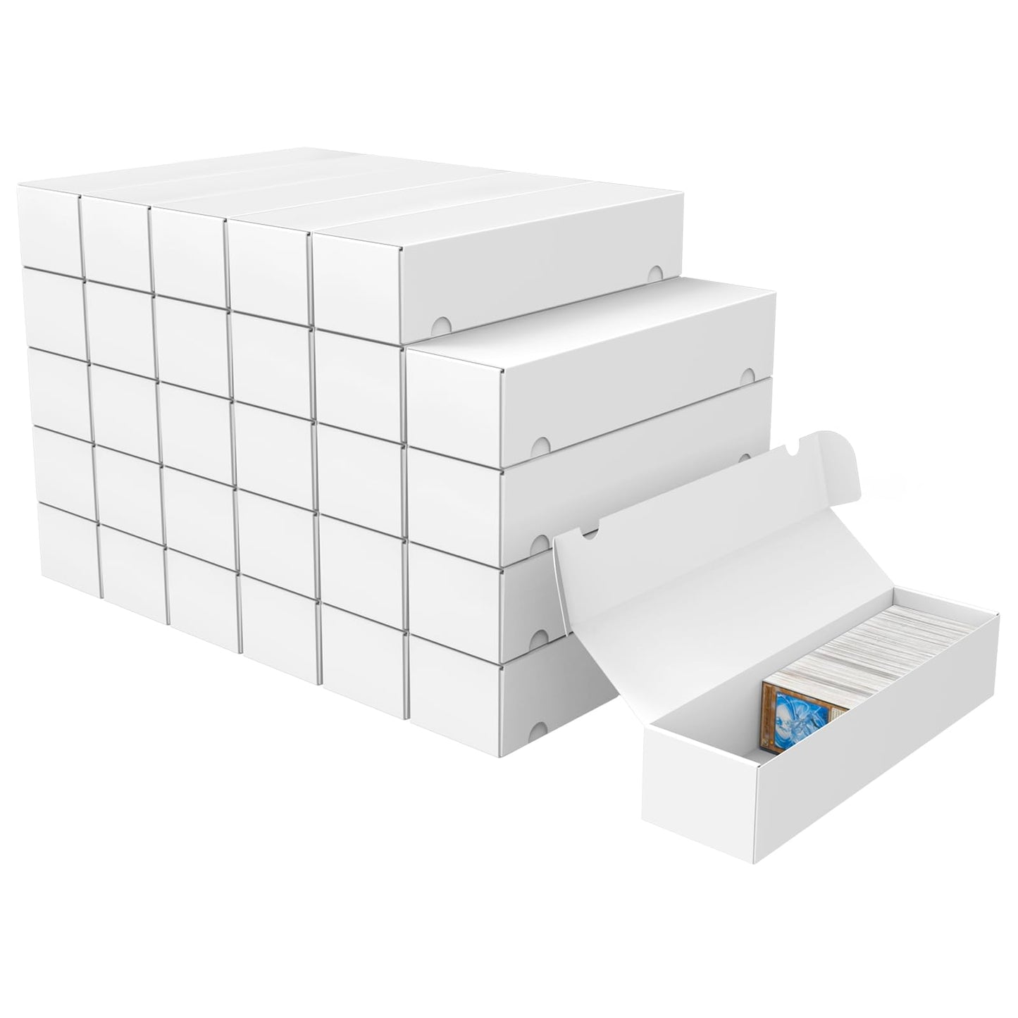 XRACV Trading Card Storage Box – 30-Pack, 1100-Card Capacity per Box, White Corrugated