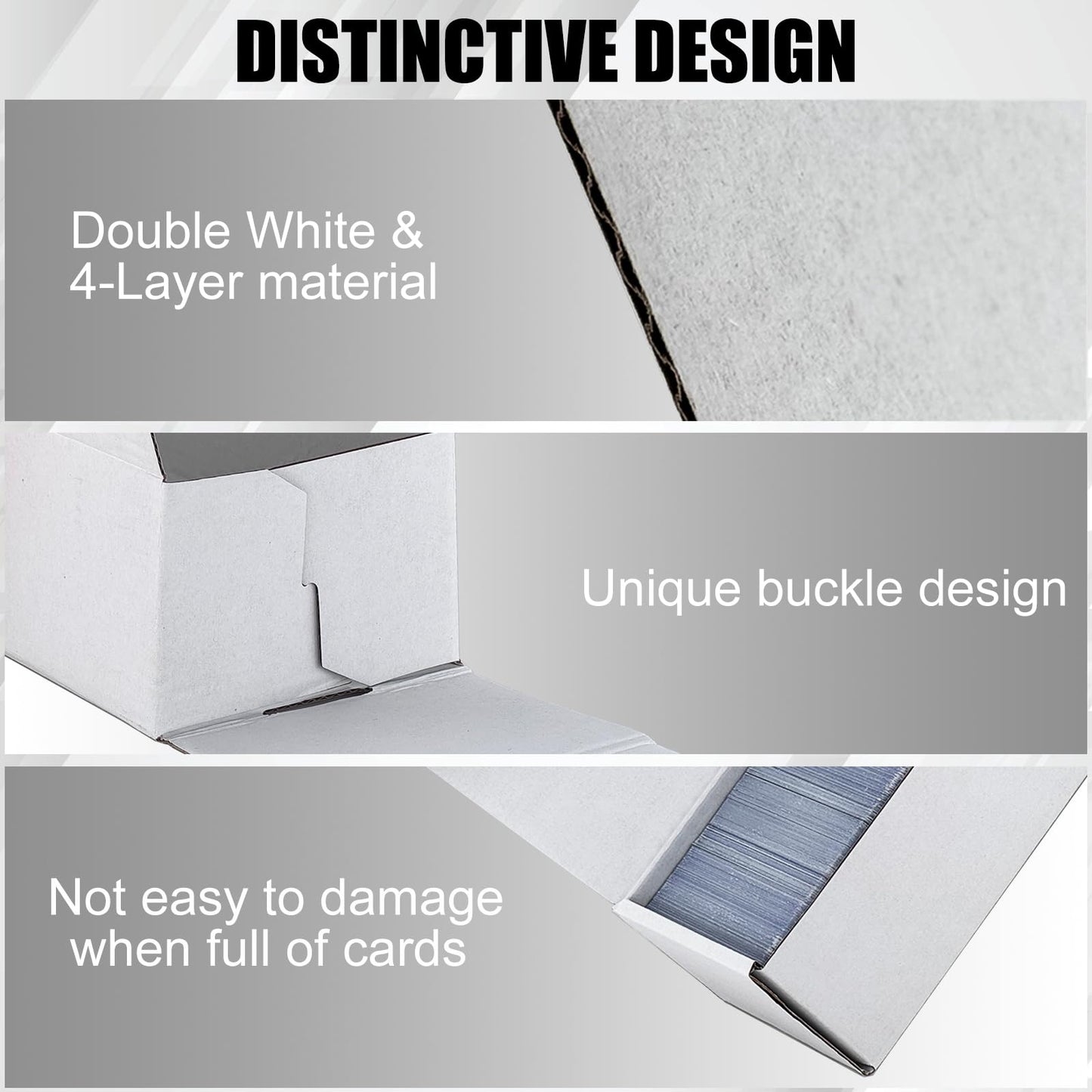 XRACV Trading Card Storage Box – 30-Pack, 1100-Card Capacity per Box, White Corrugated