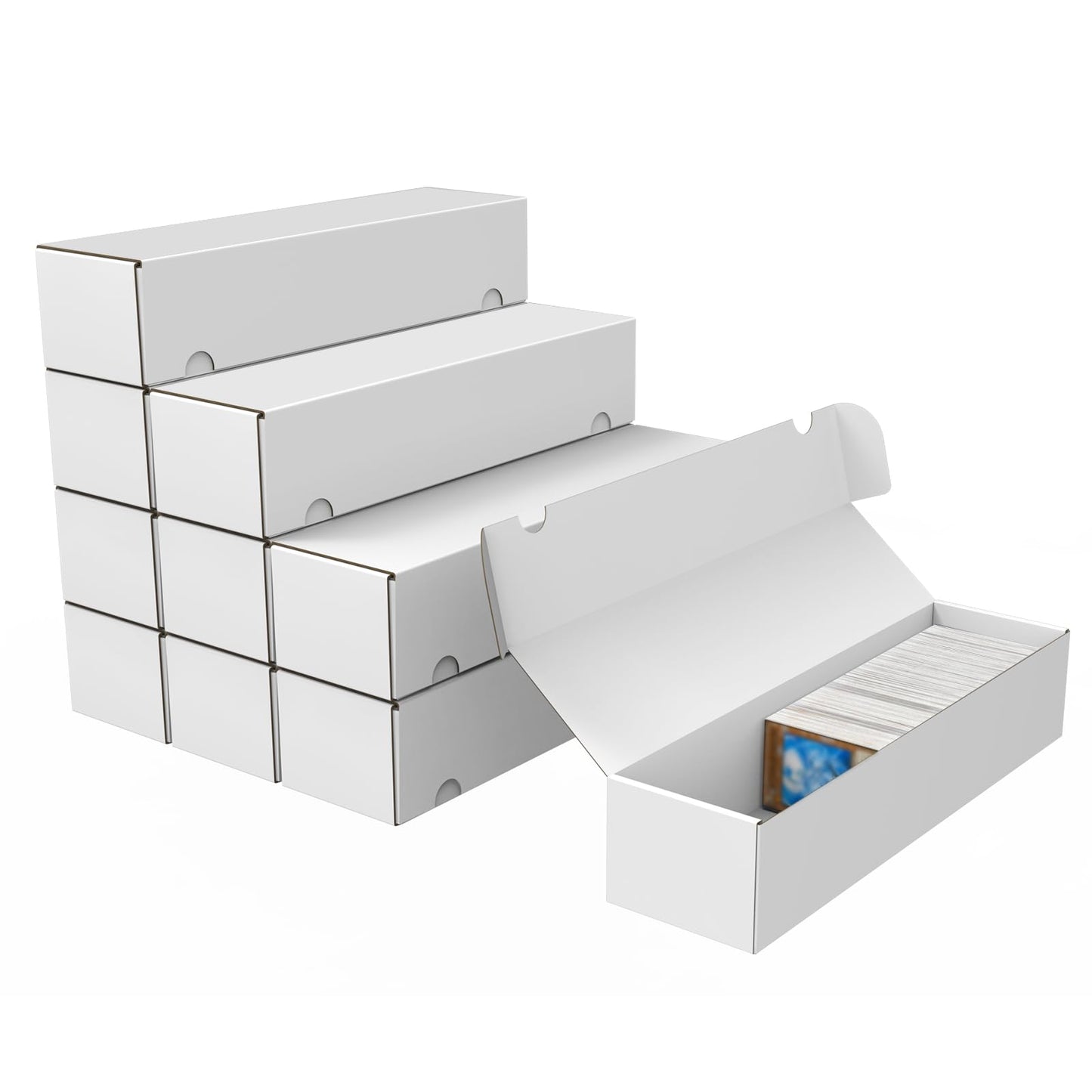 XRACV 10-Pack Trading Card Storage Box – 1100-Card Capacity White Corrugated Boxes for TCG MTG Sports Cards