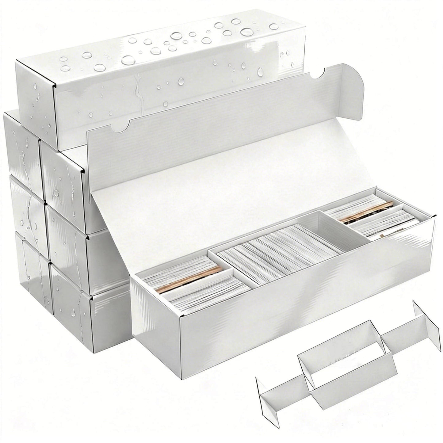 XRACV Upgraded Card Storage Box – 8-Pack with Removable Dividers for Trading Cards