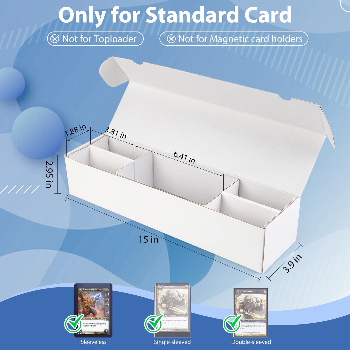 XRACV Laminated Trading Card Storage Box – 5-Compartment, Ultra-Thin 2-Pack