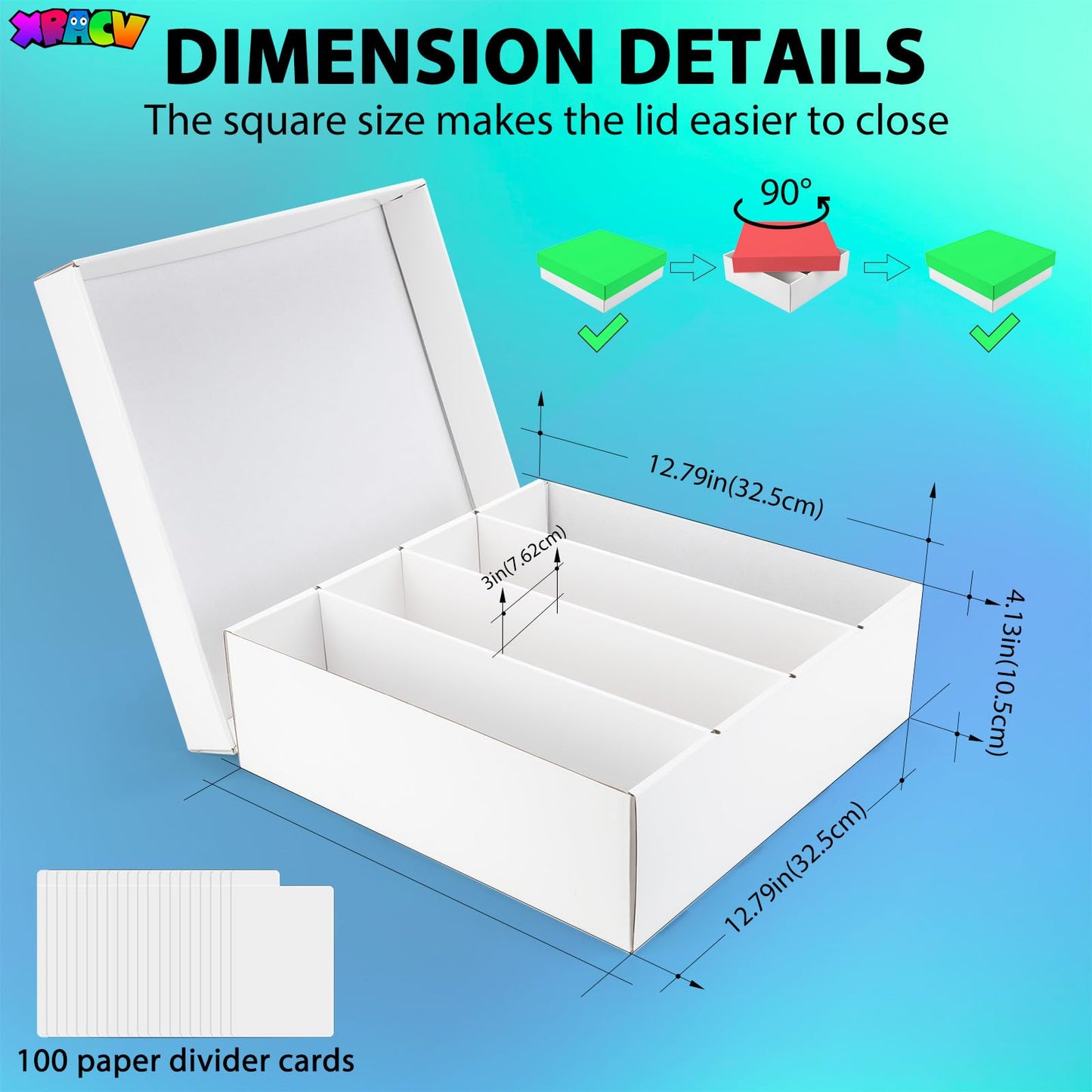 XRACV Trading Card Storage Box — 4-Row, 3200+ Cards, 5-Pack