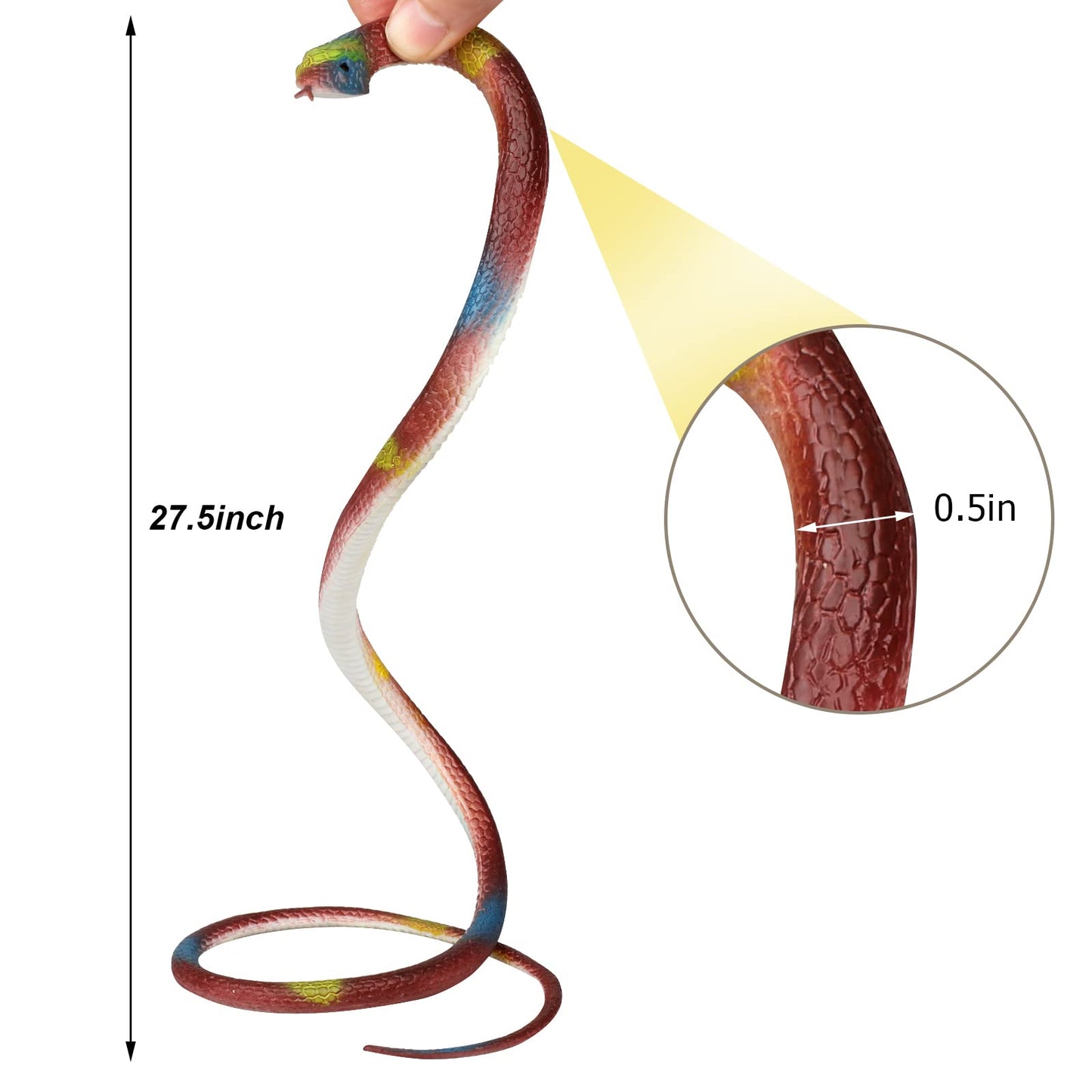 Xsltkby Rubber Snakes - 4-Pack Realistic Garden Deterrents to Keep Birds Away