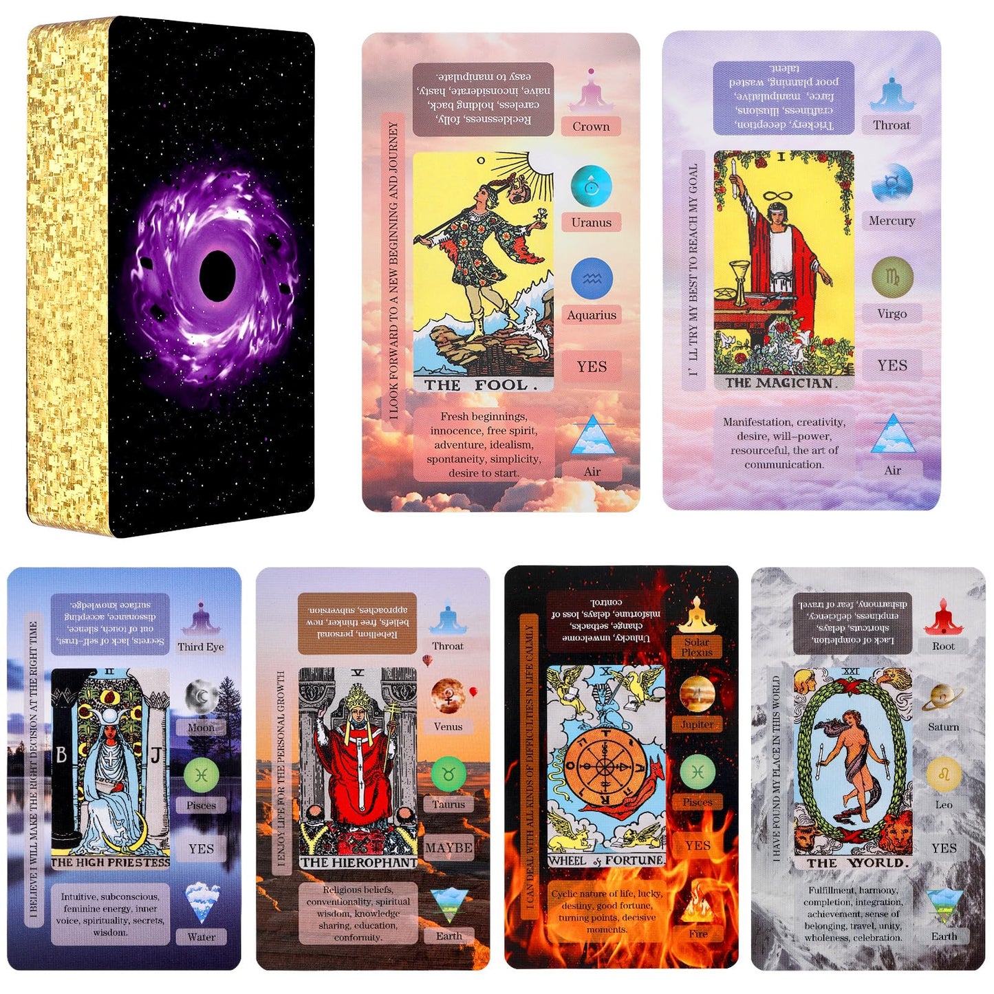 XSYLOHXL Tarot Cards for Beginners – Classic Learning Deck with Meanings & Reading Messages