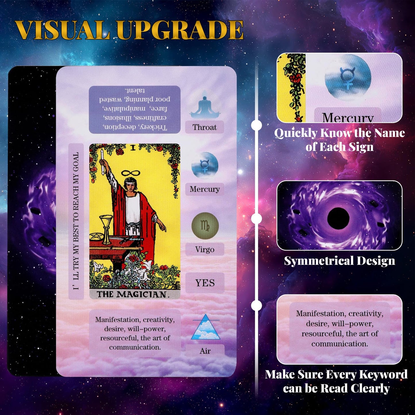 XSYLOHXL Tarot Cards for Beginners – Classic Learning Deck with Meanings & Reading Messages