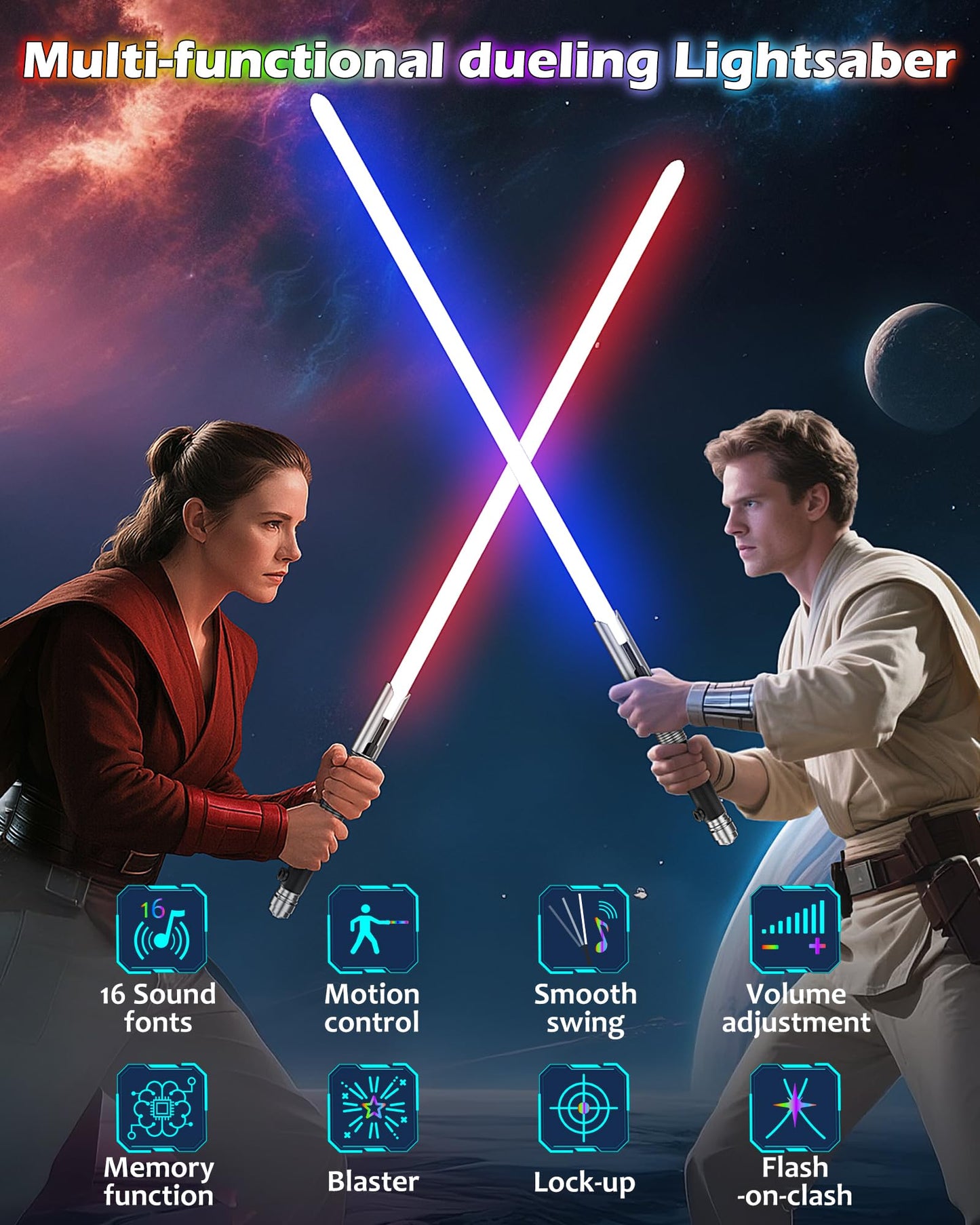 X-TREXSABER Cal Kestis Lightsaber – 47.24 in Dueling FX Saber with 16 Sound Fonts & RGB LEDs