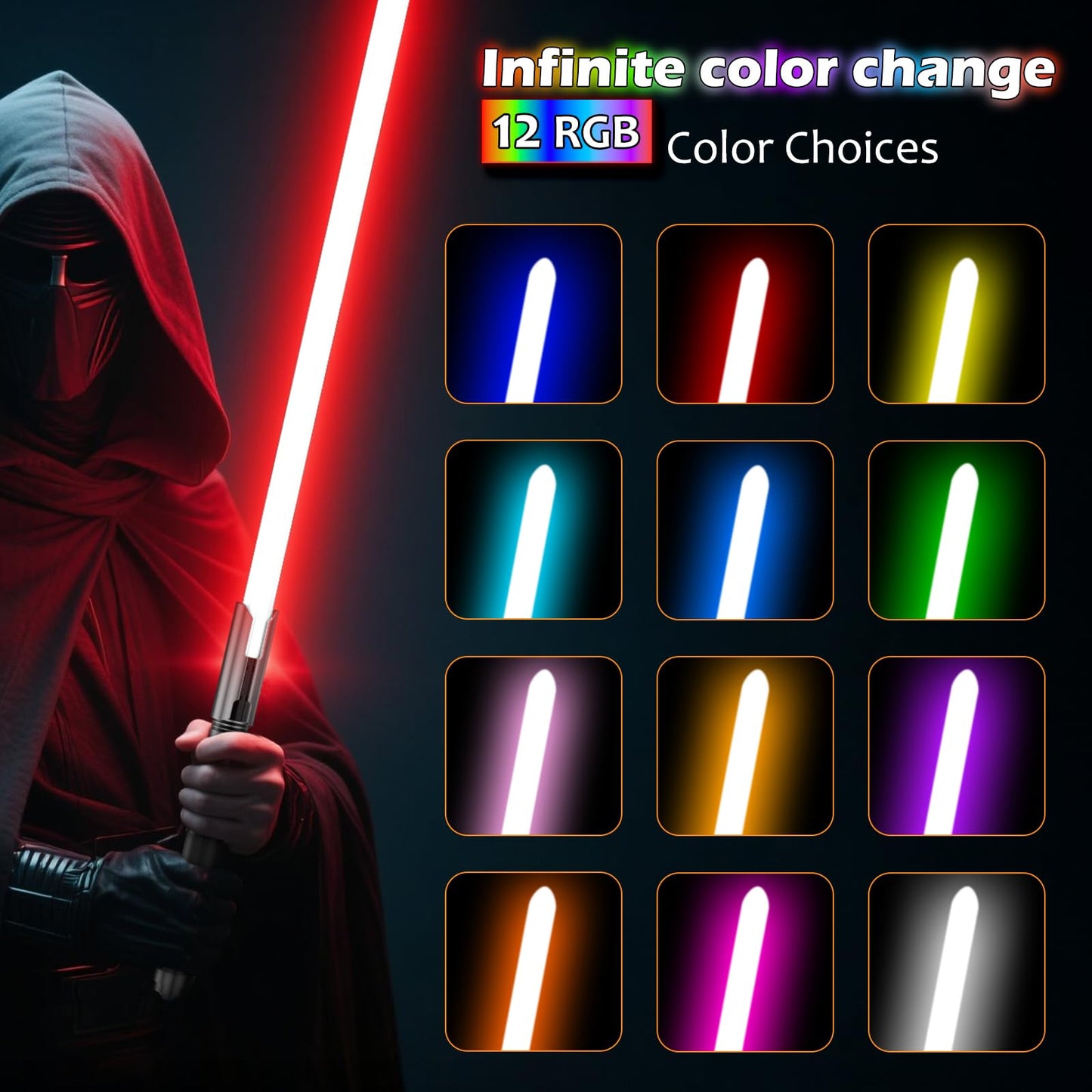 X-TREXSABER Cal Kestis Lightsaber – 47.24 in Dueling FX Saber with 16 Sound Fonts & RGB LEDs