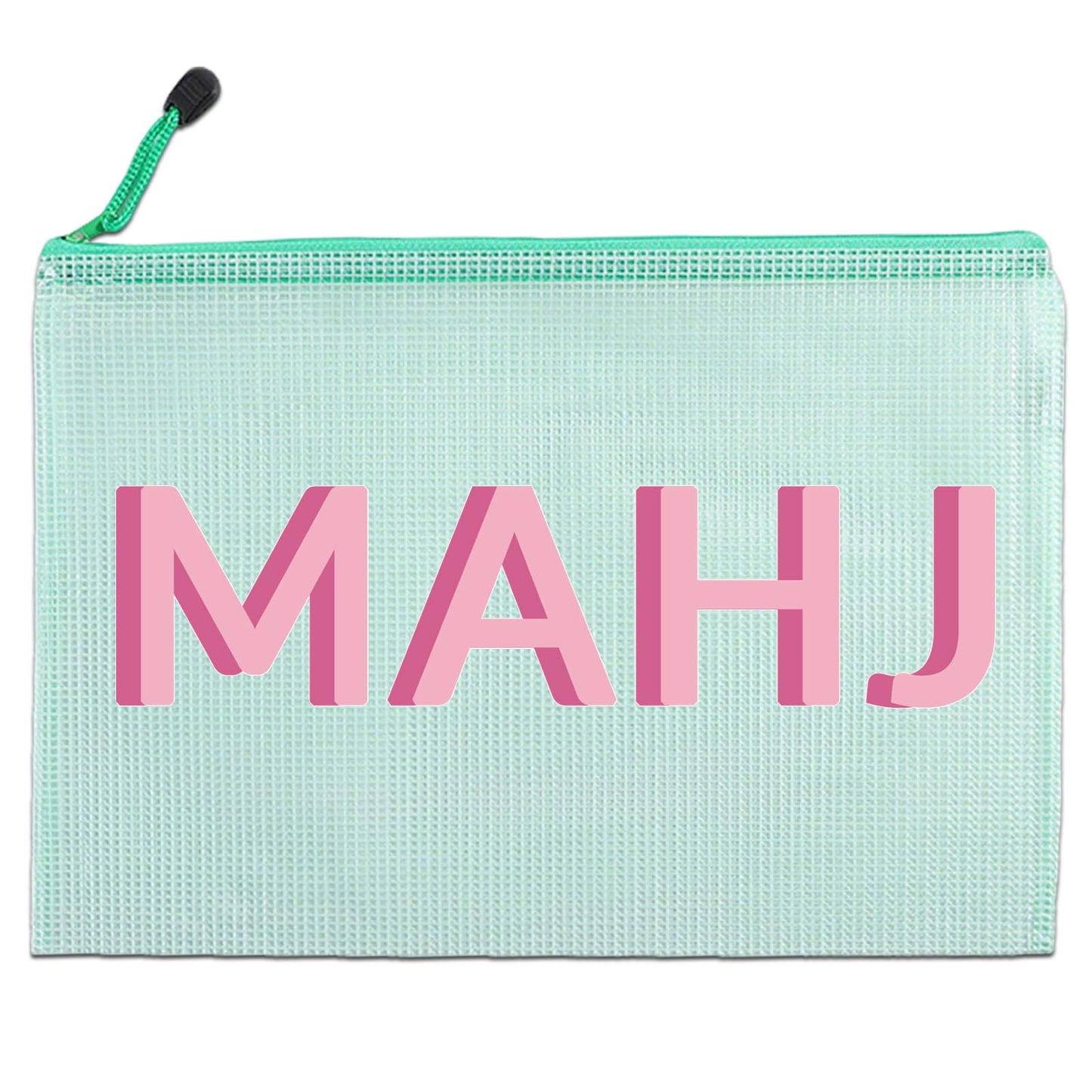 XUMGCUTM Mahjong Tile Bag – Empty American Mahjong Bag with Zipper (Green)