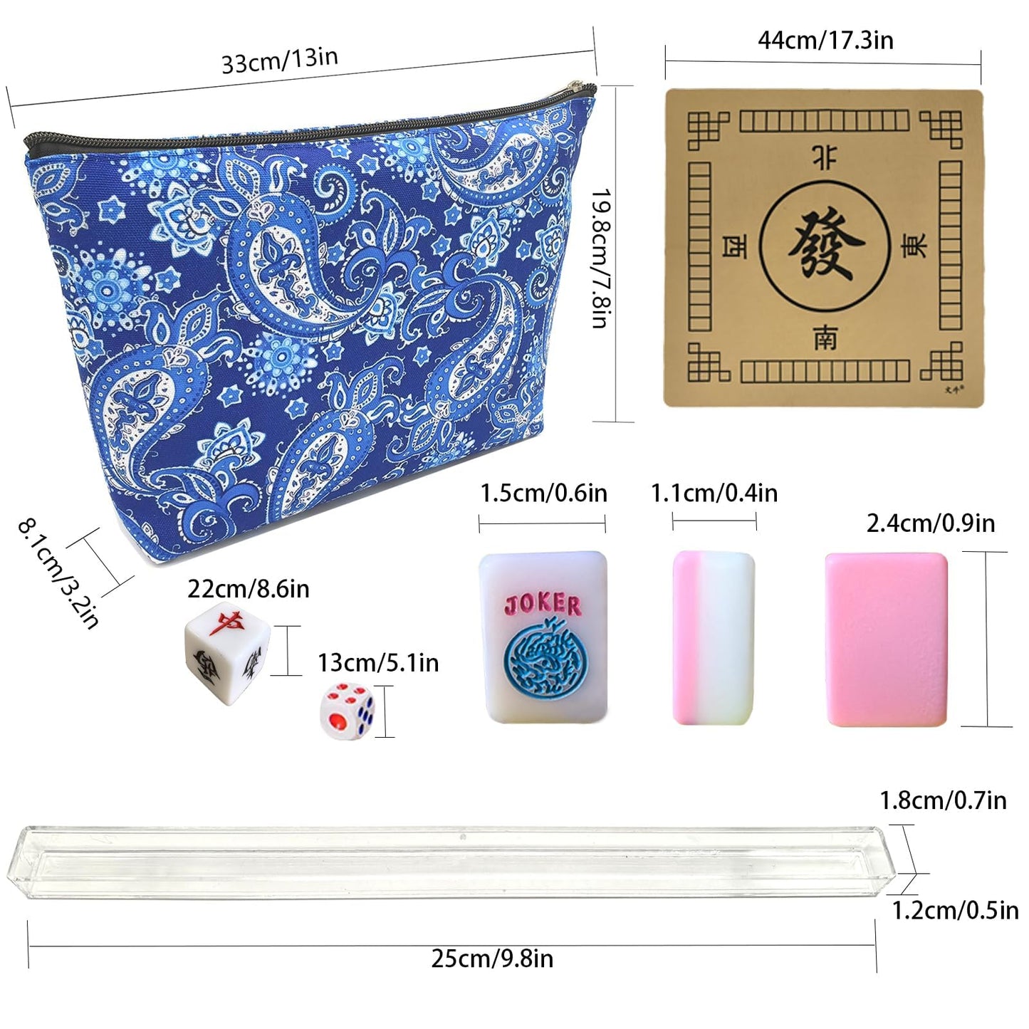 XuMoZC American Mini Mahjong Set – 166 Tiles, 0.9-Inch, Pink Travel Mahjong Kit