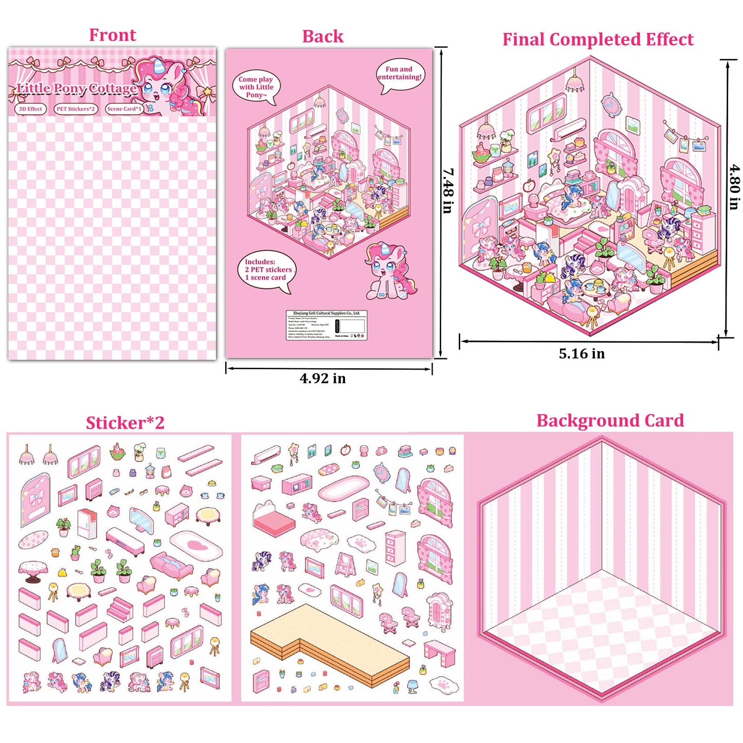Xuoent DIY 3D Sticker Scene Kit – 6 Backgrounds & 6 Sticker Sets for Kids & Adults
