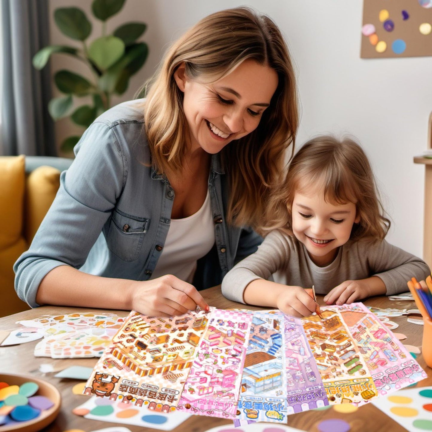 Xuoent DIY 3D Sticker Scene – 6 Sets of Aesthetic Stickers for Girls
