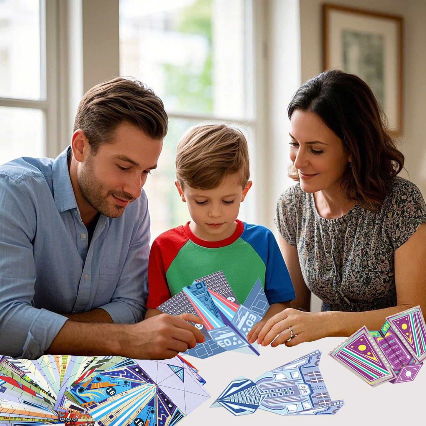 Xuoent Paper Airplane Kit: 16 Classic Designs + 32 Origami Papers | Digital Manual Included