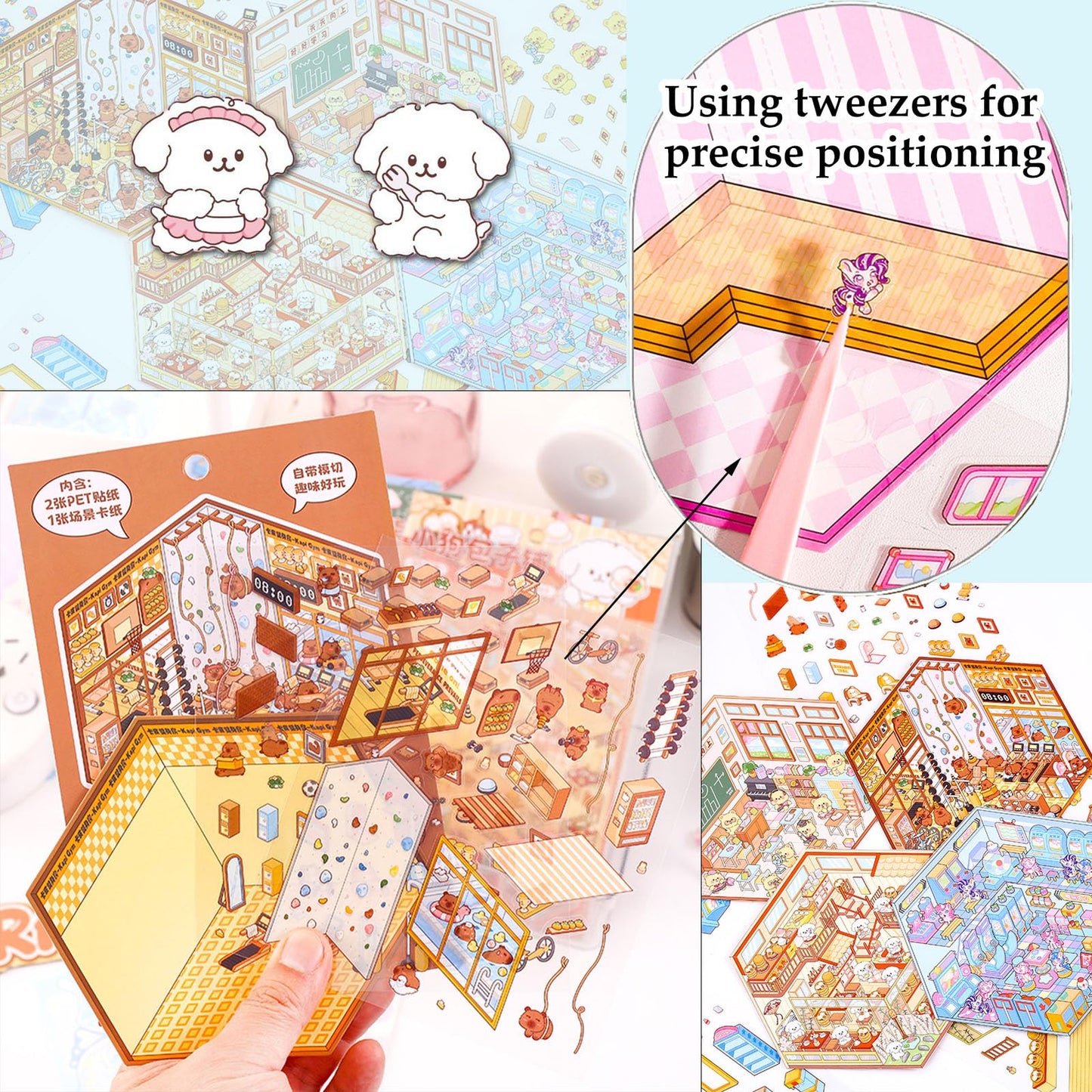 Xuoent DIY 3D Sticker Kit for Kids & Adults – 6 Isometric Sticker Sets
