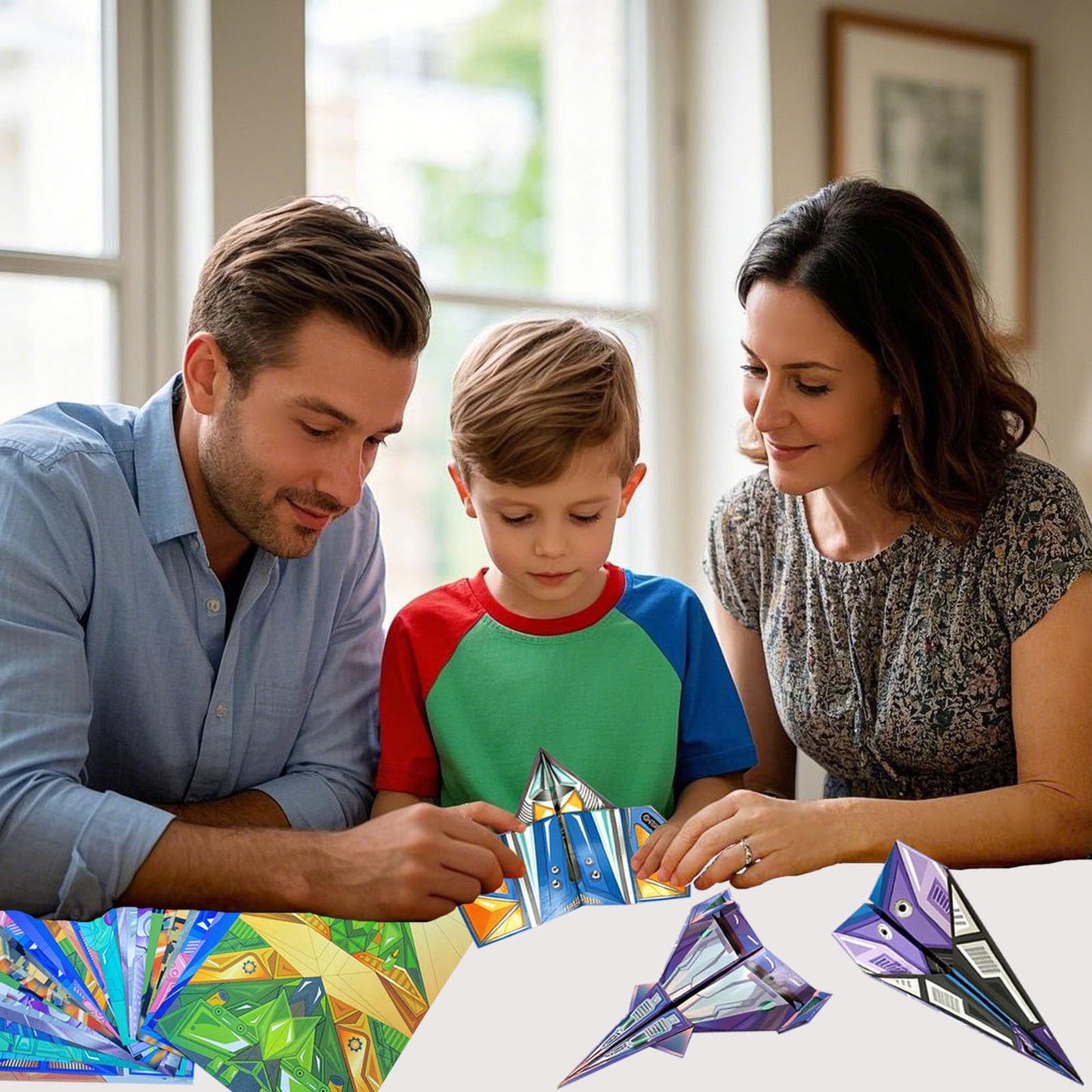 Xuoent Paper Airplanes for Kids – 32 Colorful Planes Origami Kit + Digital Manual (Ages 6-12)