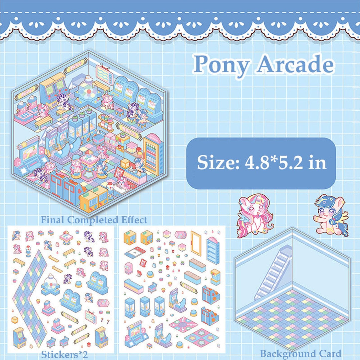 Xuoent DIY 3D Sticker Kit for Kids & Adults – 6 Isometric Sticker Sets