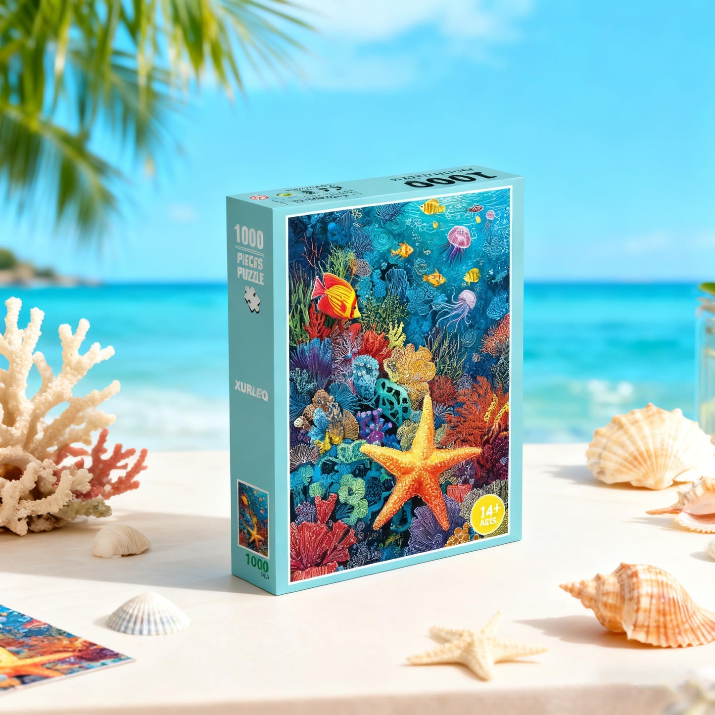 XURLEQ Coral Starfish Jigsaw Puzzles 1000 Pieces for Adults – Premium Matte Finish, 27.56 x 19.68 Inches