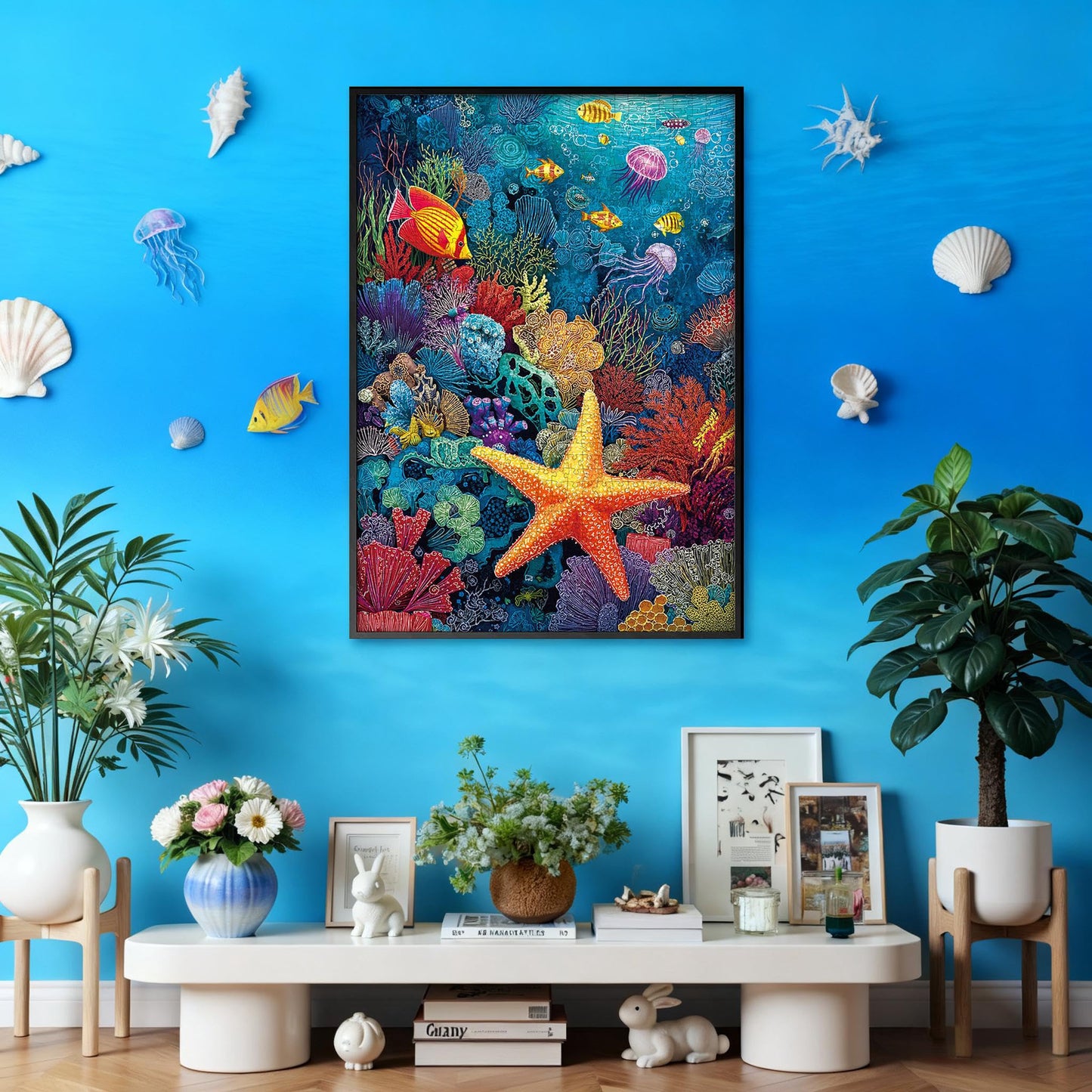 XURLEQ Coral Starfish Jigsaw Puzzles 1000 Pieces for Adults – Premium Matte Finish, 27.56 x 19.68 Inches