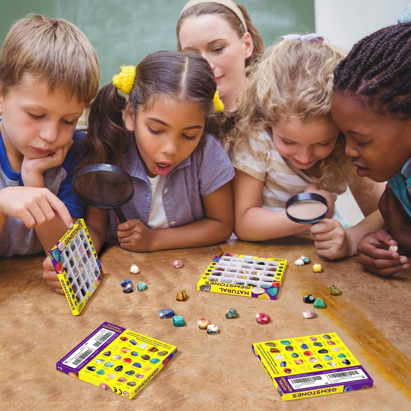 XX Rocks Collection 25PCS: Kids’ Geology Gem Kit with Gemstones, Tumbled Stones & Identification Guide | STEM Education