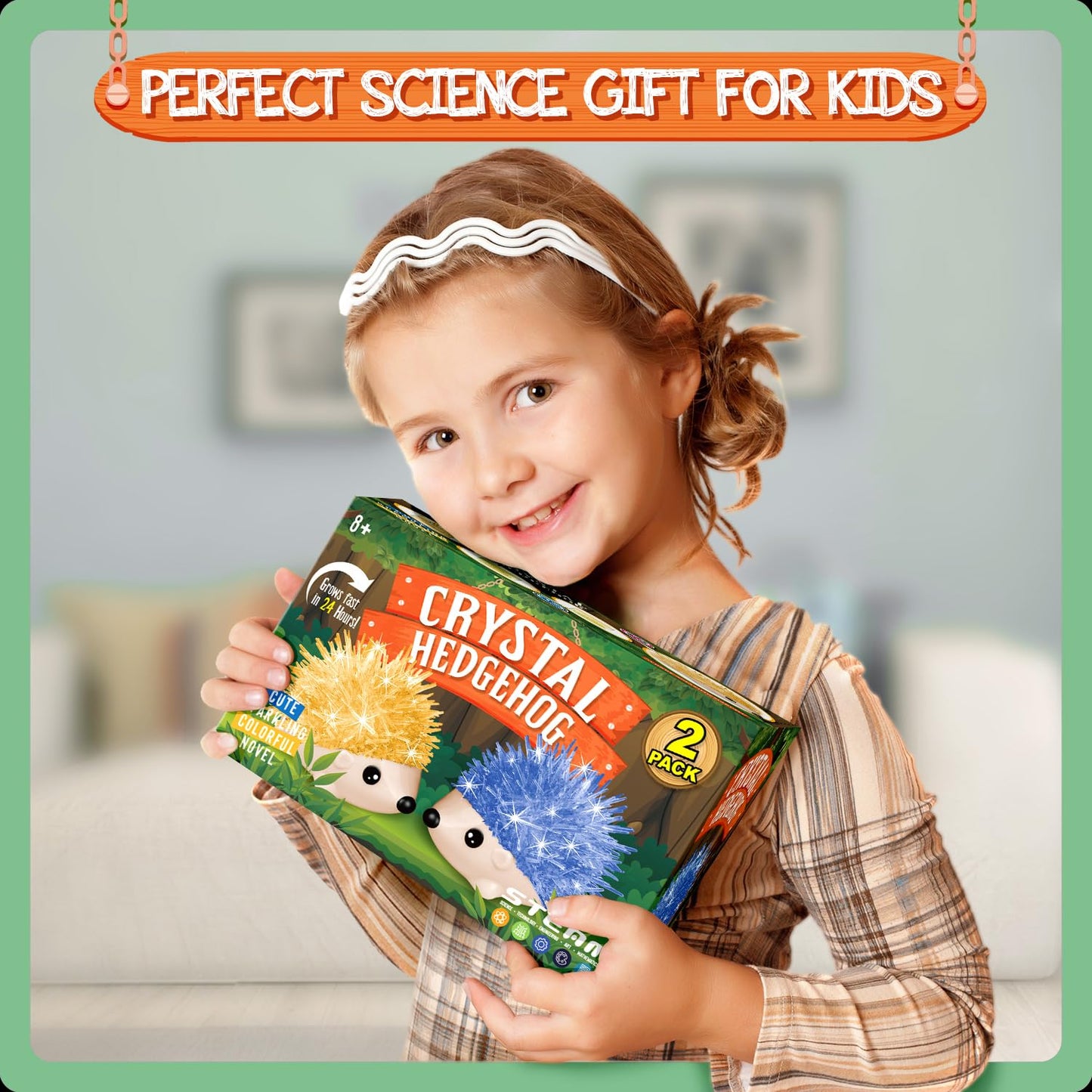 Crystal Growing Kit: 2 Hedgehog Crystals for Kids | STEM Gift by XX