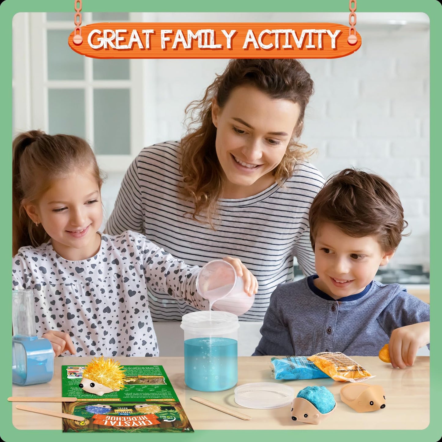 Crystal Growing Kit: 2 Hedgehog Crystals for Kids | STEM Gift by XX