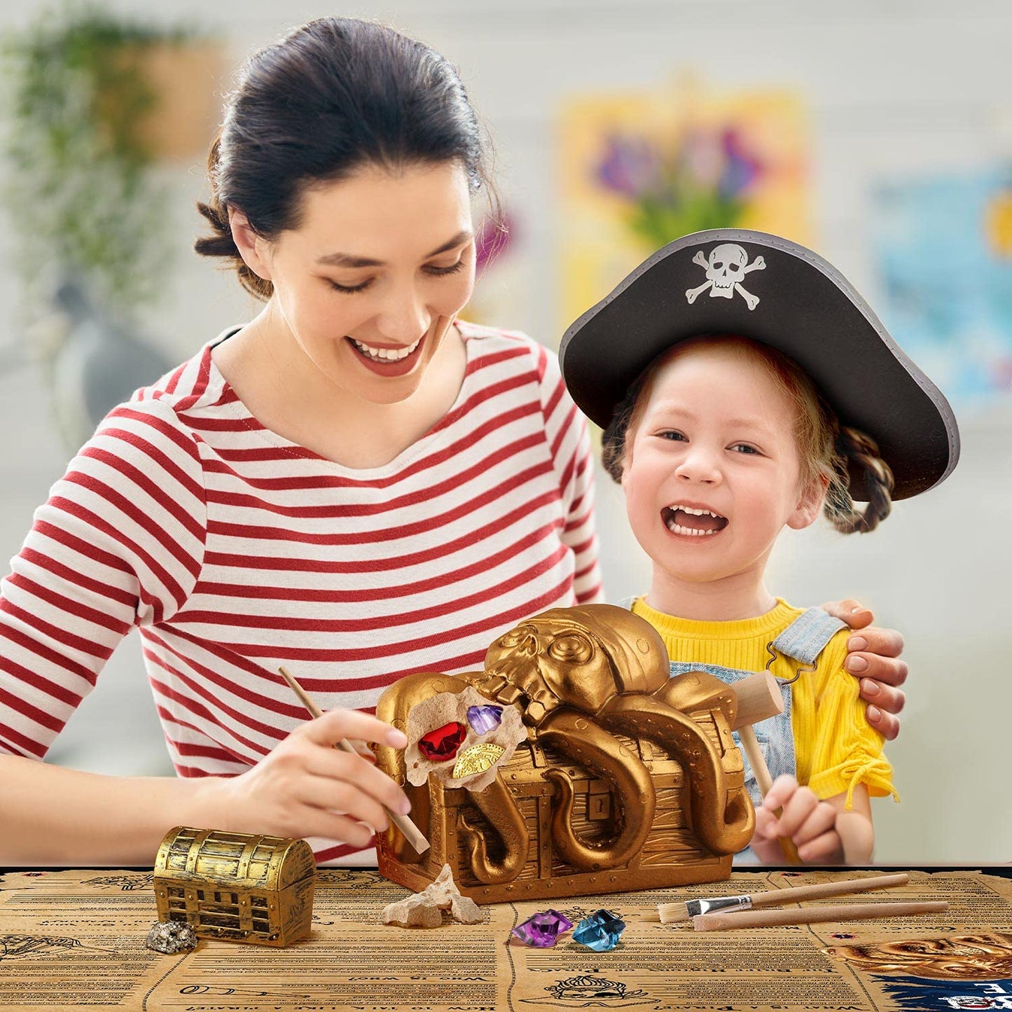 XX Jumbo Pirate Dig Kit – Dig Up 12 Treasures, Gems & Coins | Pirate Toys for Kids
