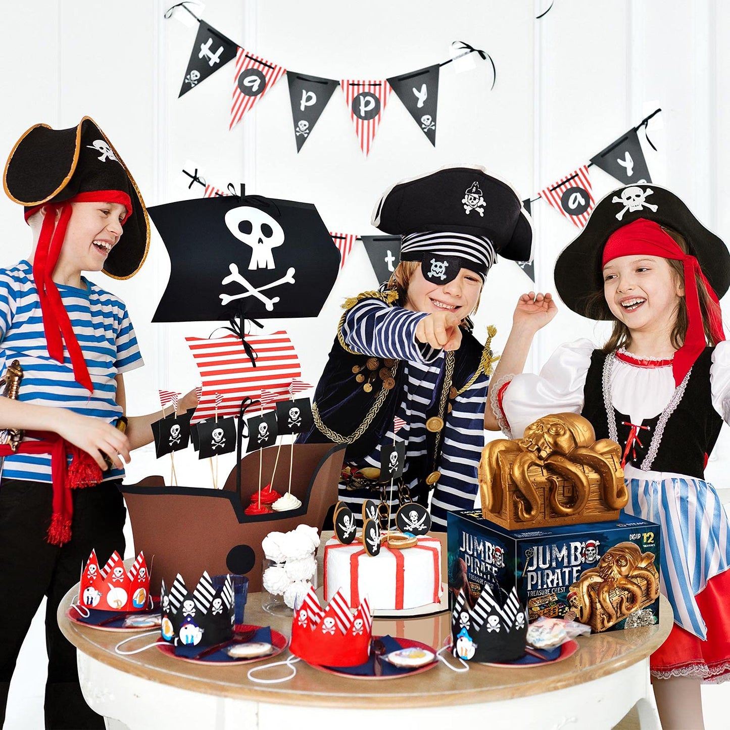 XX Jumbo Pirate Dig Kit – Dig Up 12 Treasures, Gems & Coins | Pirate Toys for Kids