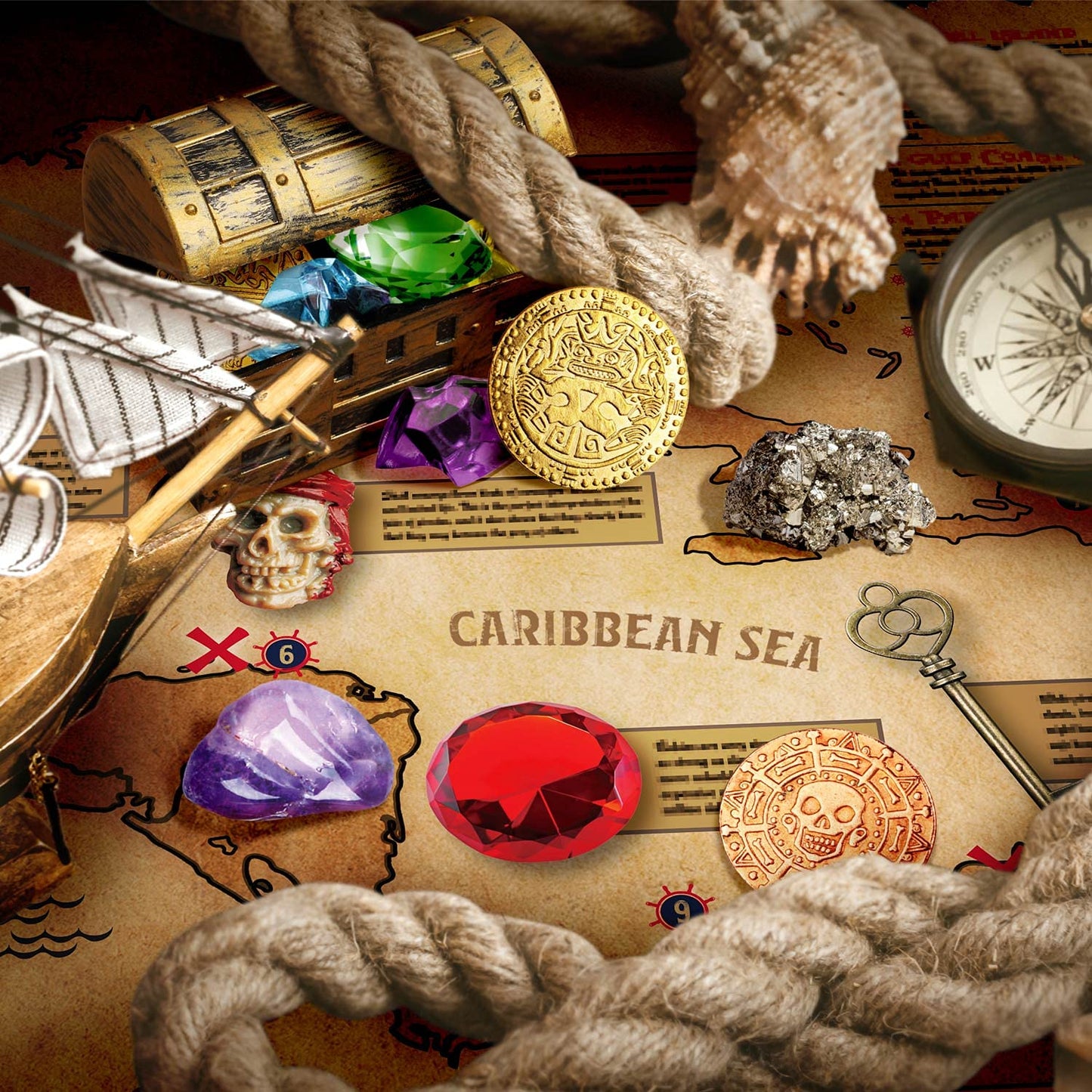 XX Jumbo Pirate Dig Kit – Dig Up 12 Treasures, Gems & Coins | Pirate Toys for Kids