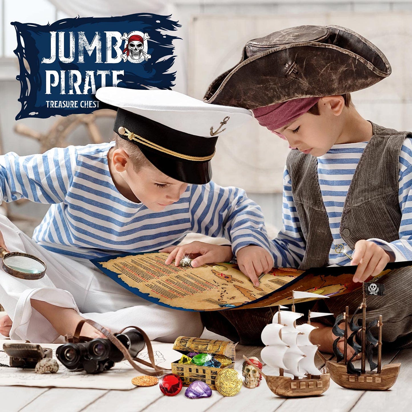XX Jumbo Pirate Dig Kit – Dig Up 12 Treasures, Gems & Coins | Pirate Toys for Kids