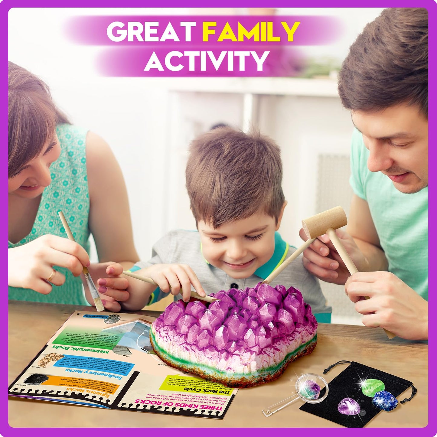 XX Gemstone Dig Kit – Dig Up 18 Real Gemstones & Crystals | STEM Toy for Kids 5-8