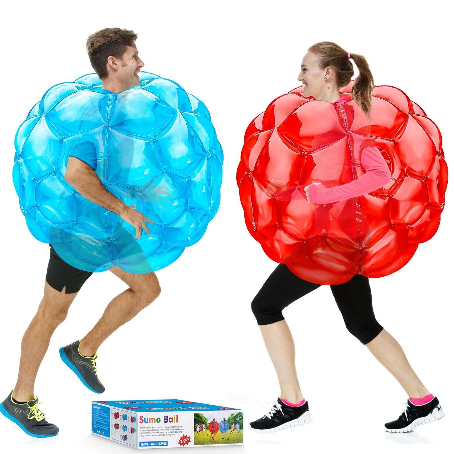 XXBEN 36-Inch Inflatable Bumper Balls 2-Pack | Tear-Resistant PVC Backyard Fun