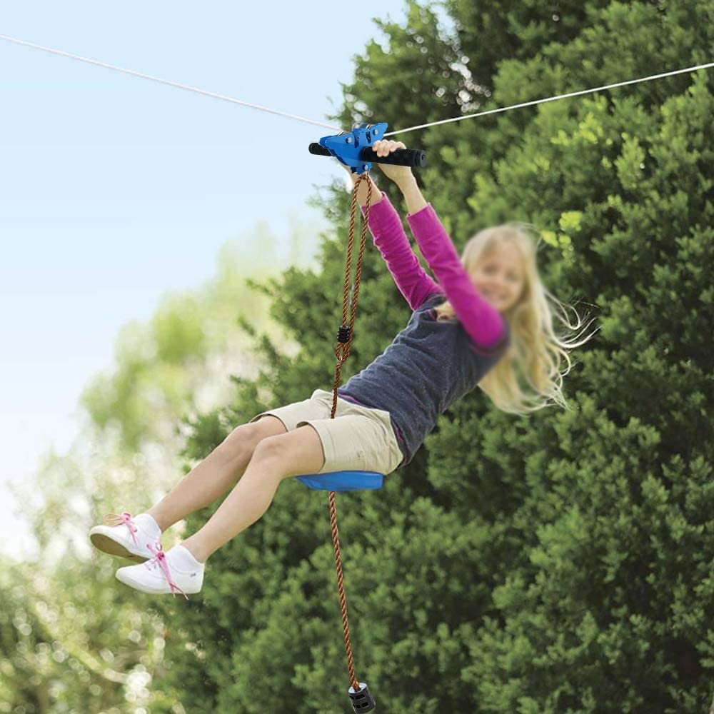 X XBEN 120ft Zip Line Kit for Backyard – Safe Outdoor Fun for All